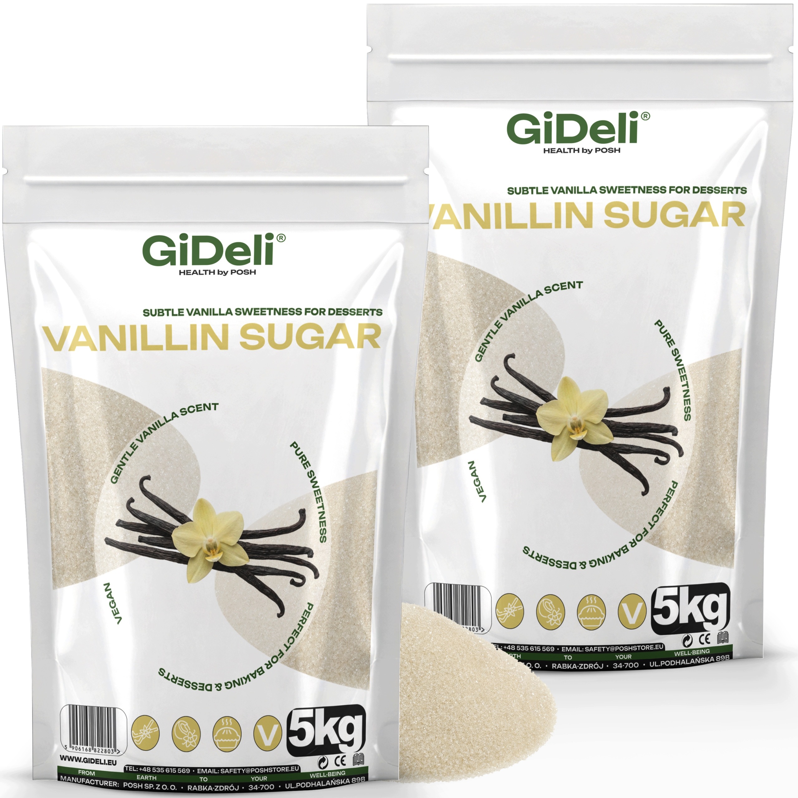 Vanilínový Cukr 2x 5 kg na pečení dezertů Aromatický 10 kg