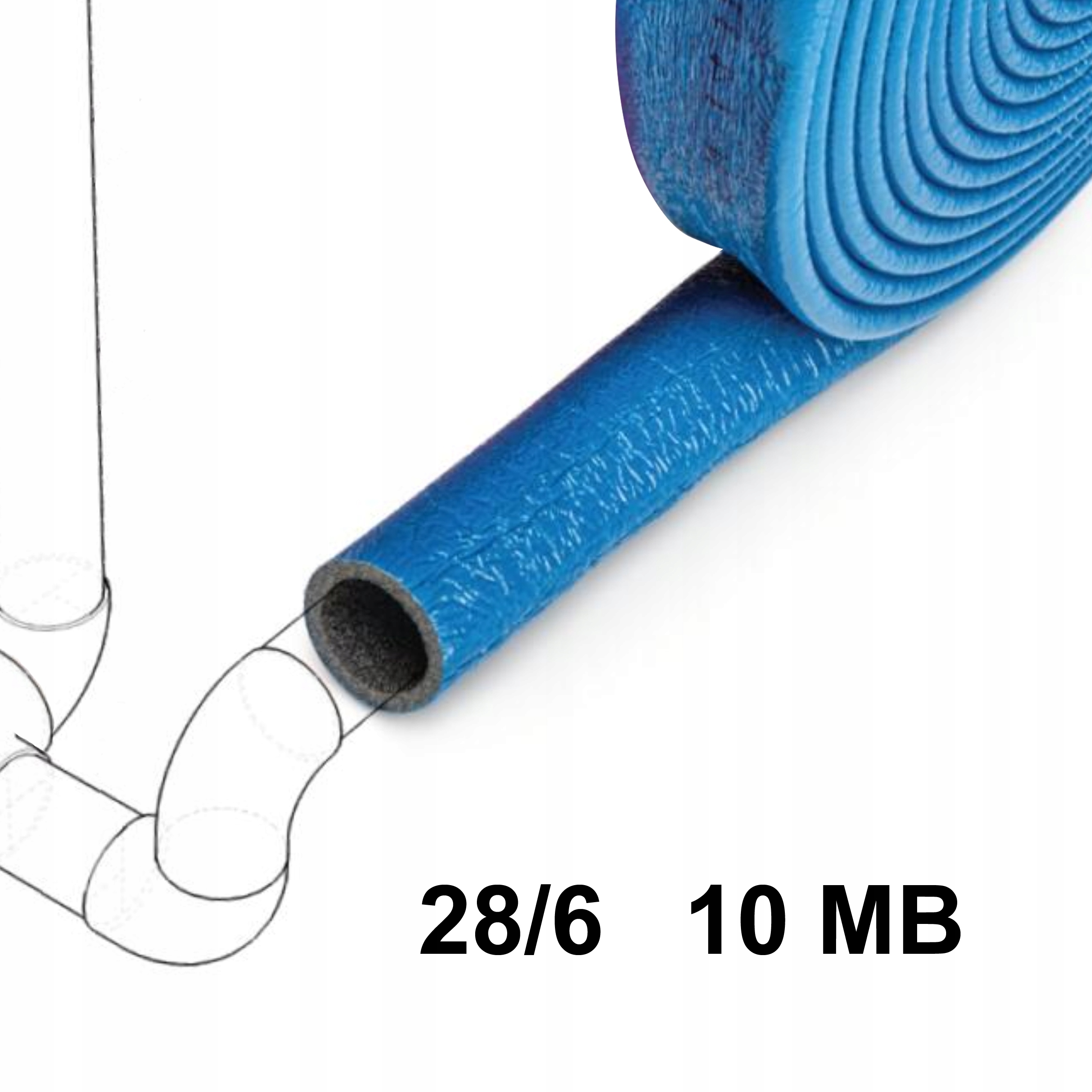 

Otulina Na Rurę 28/6 Izolacja Niebieska 10 Mb