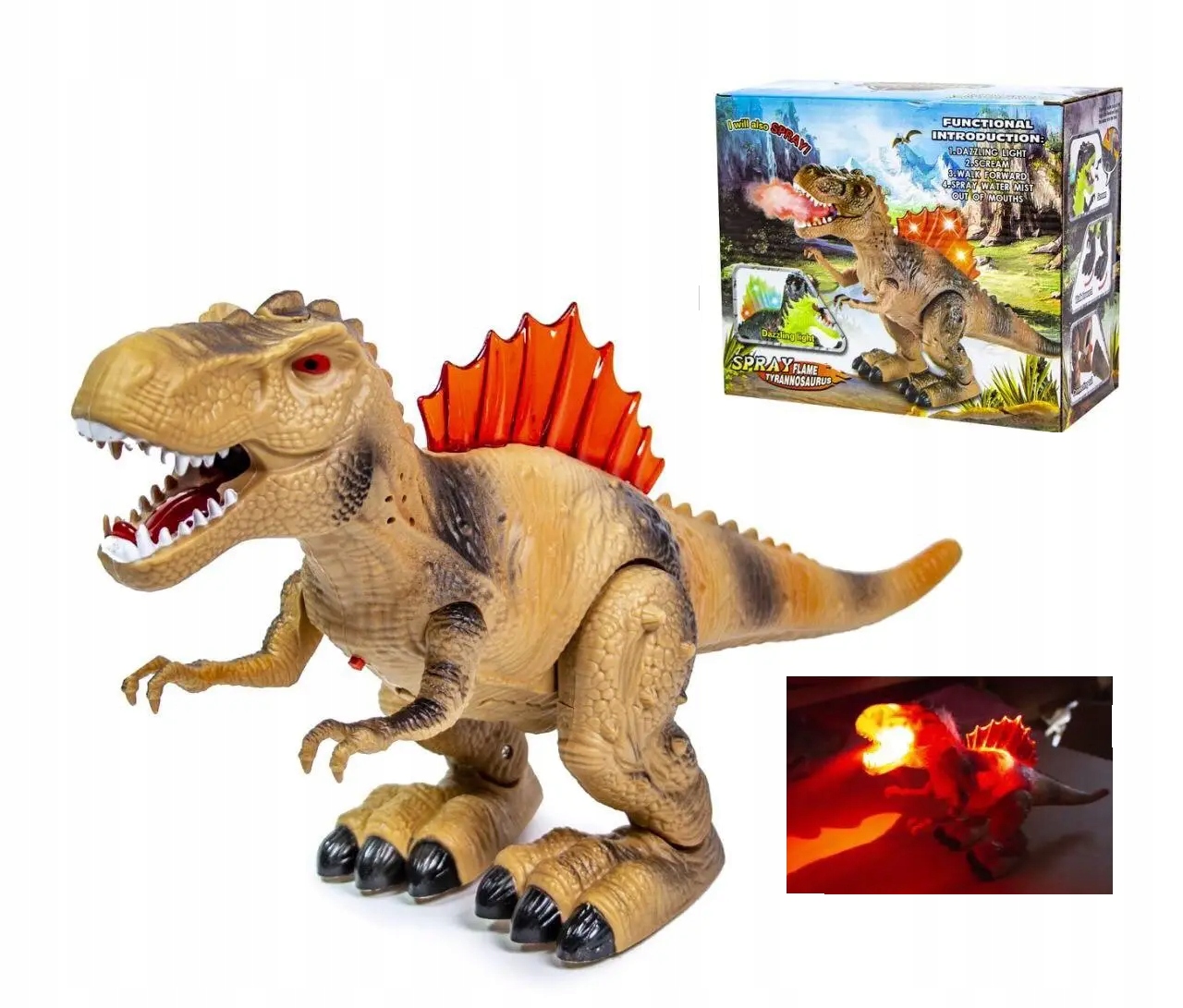 

Dinozaur T-rex Świeci Ryczy Chodzi Zieje Parą XXL