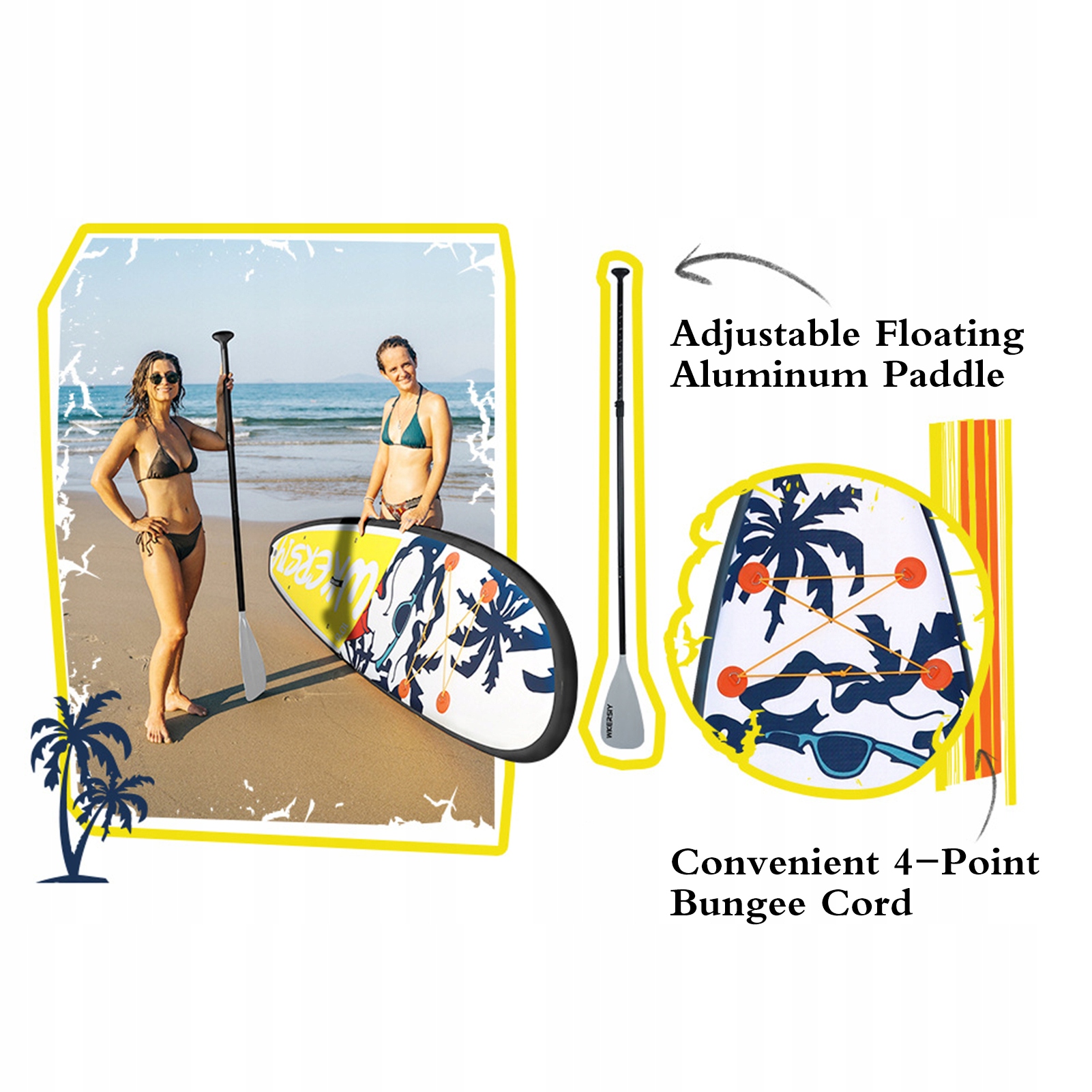 WKERSIY DESKA SUP 320CM z WIOSŁO I PLECAK AKCESORIA ZESTAW -żółty EAN (GTIN) 0770913341117