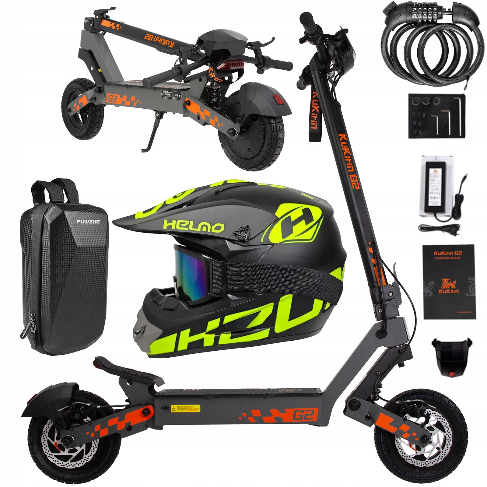 10''KuKirin G2 Składane pojazdy elektryczne 48V15AH 1200W 45KM/H 55KM offroad