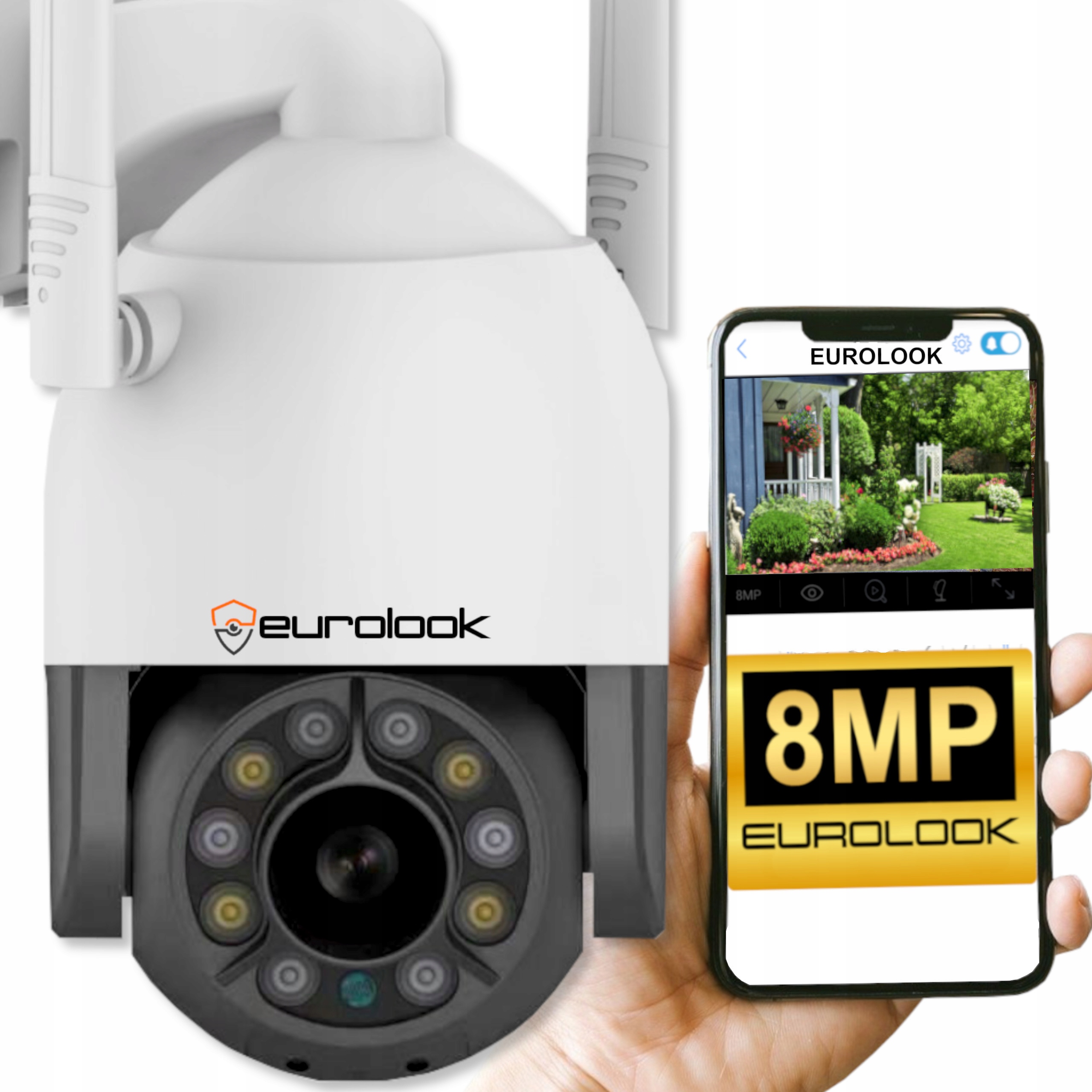 

Zewnętrzna Obrotowa Kamera Ip Wifi 8MPX 4X Zoom Pl