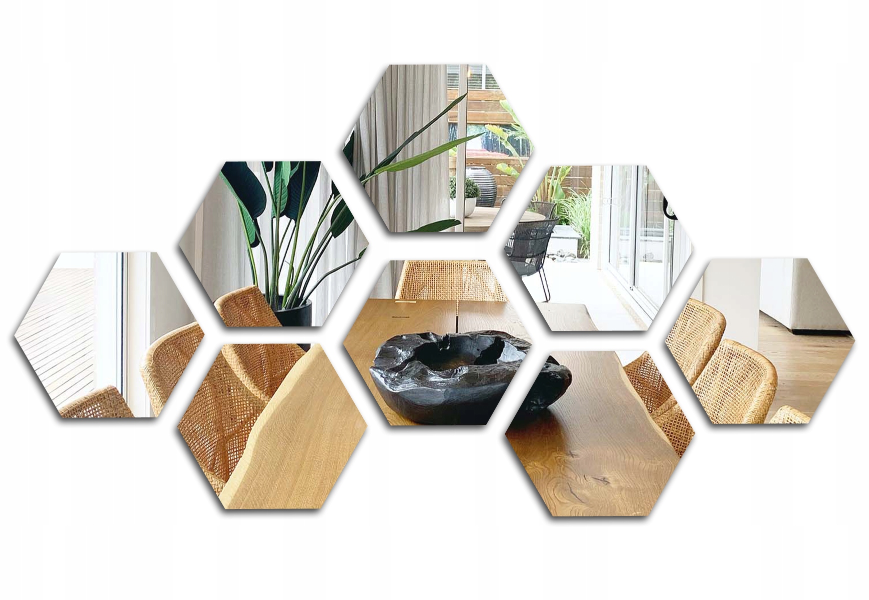 

Lustro Dekoracyjne Srebrne 3mm Hexagon 10x11 8 szt