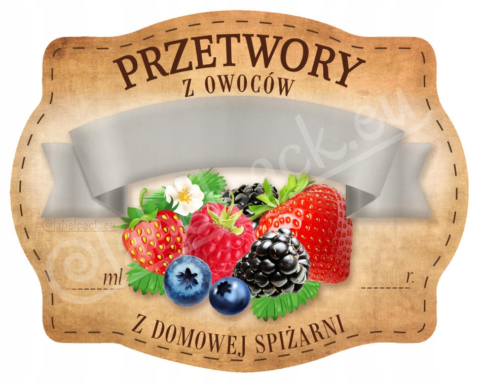 

Przetwory Owocowe Uni Etykieta, naklejka 10x