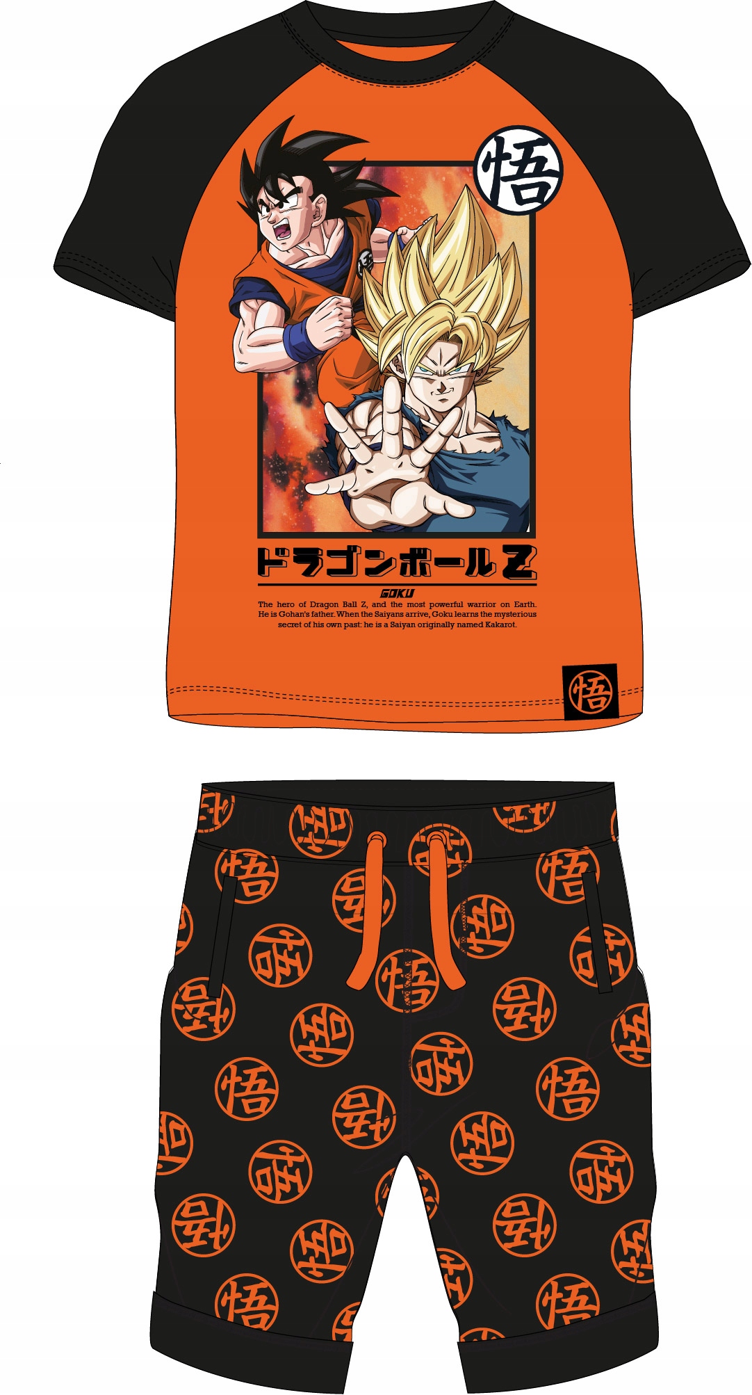 Komplet Dragon Ball Son Goku Piżama Dragon Ball Manga Anime 152 (12 Lat)