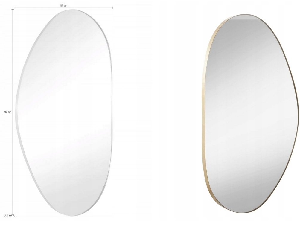 Neobvyklé zrkadlo v čiernom ráme 90×55 cm Nástenná dekorácia Glamour