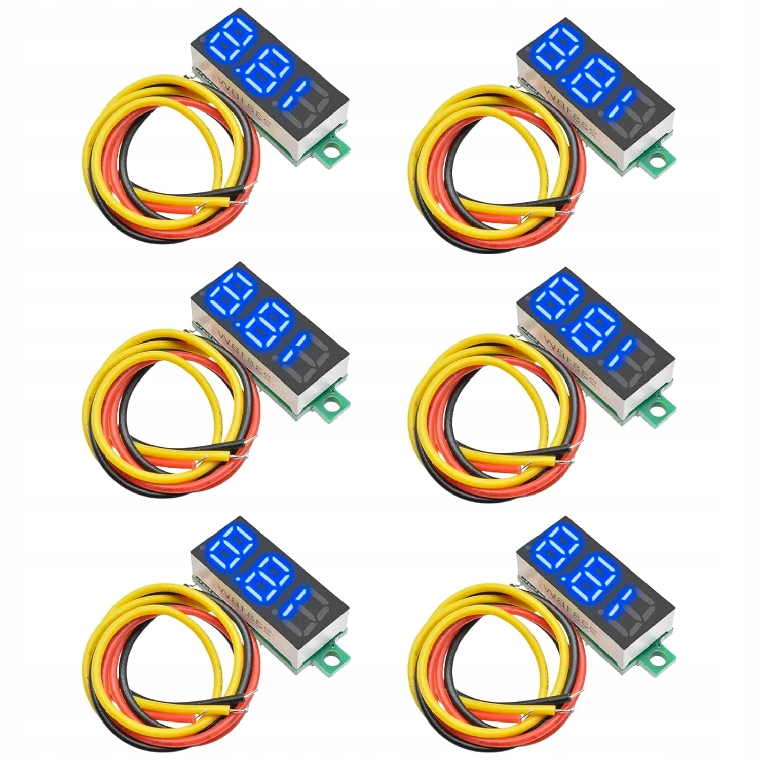 WOLTOMIERZ CYFROWY 0-100V 3-PRZEWODOWY POMIAR NAPIĘCIA LED NIEBIESKI