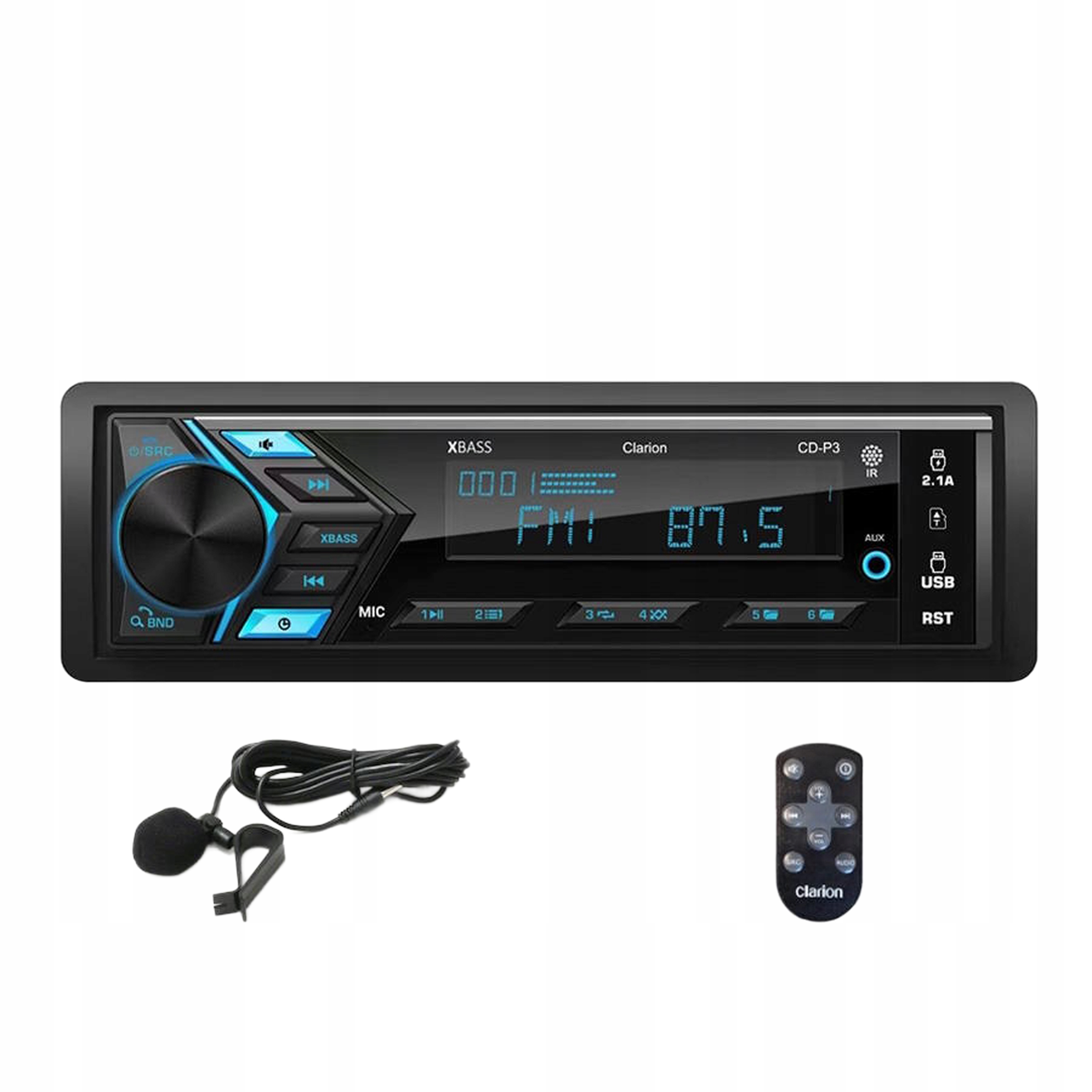 Radio samochodowa Clarion P17 Bluetooth Aux Sd MP3 Usb VarioColor pilot