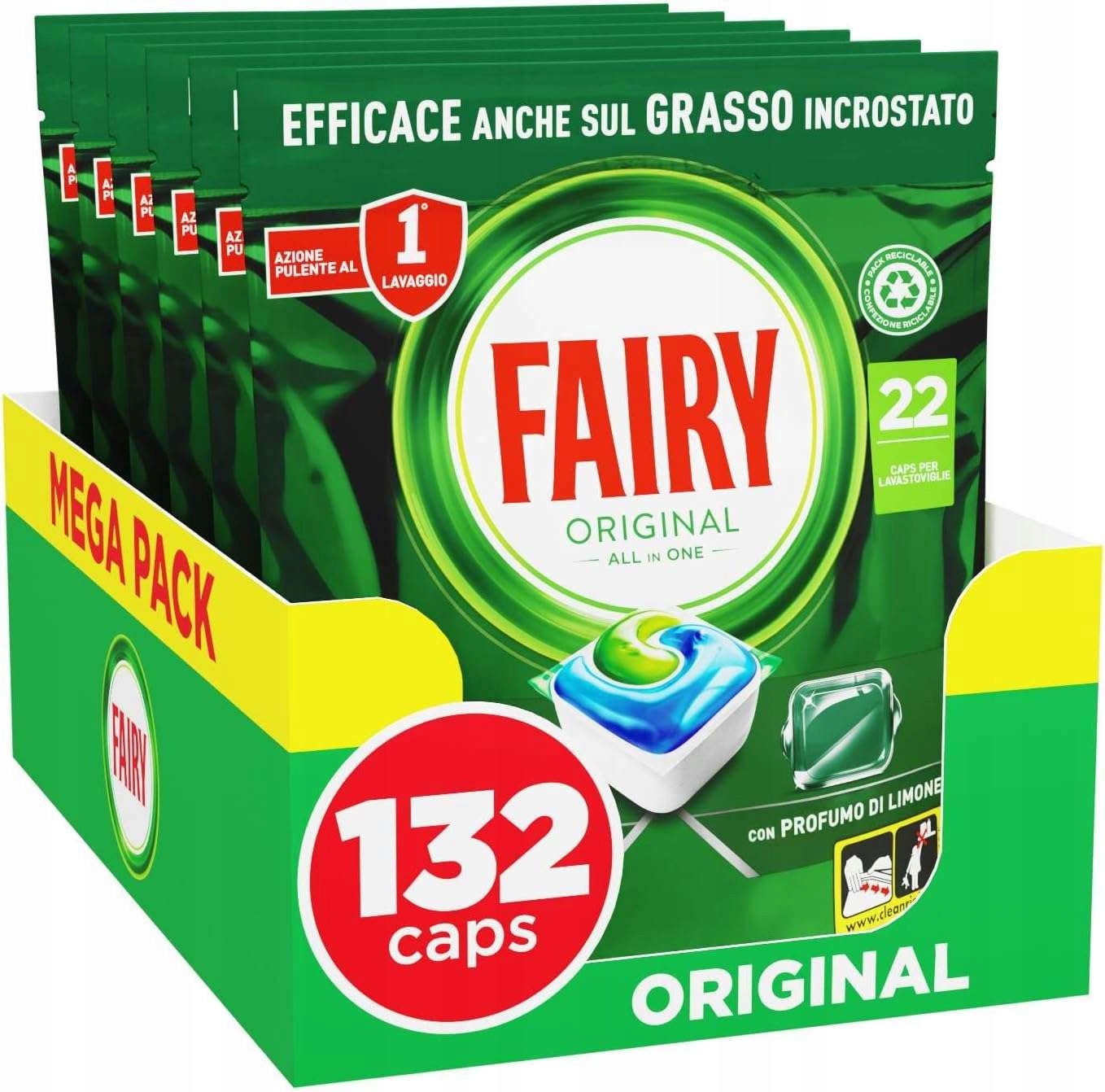 Levně Tablety do myčky Fairy Detergent leštidlo 132 kapslí
