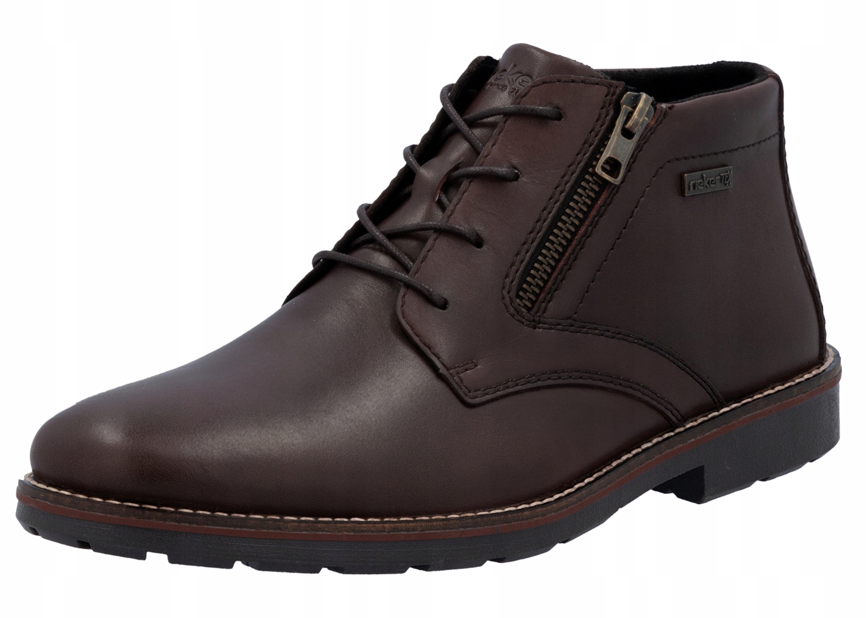 Pánské kotníkové boty kotníkové boty Rieker 15324-25, hnědá kůže, vel. 45, Tex