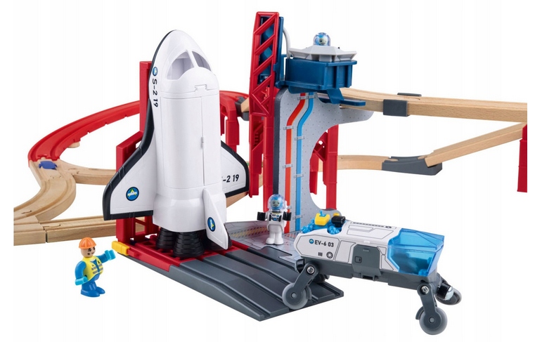 STACJA KOSMICZNA kolejka drewniana KOSMODROM HIT Baterie w zestawoe
