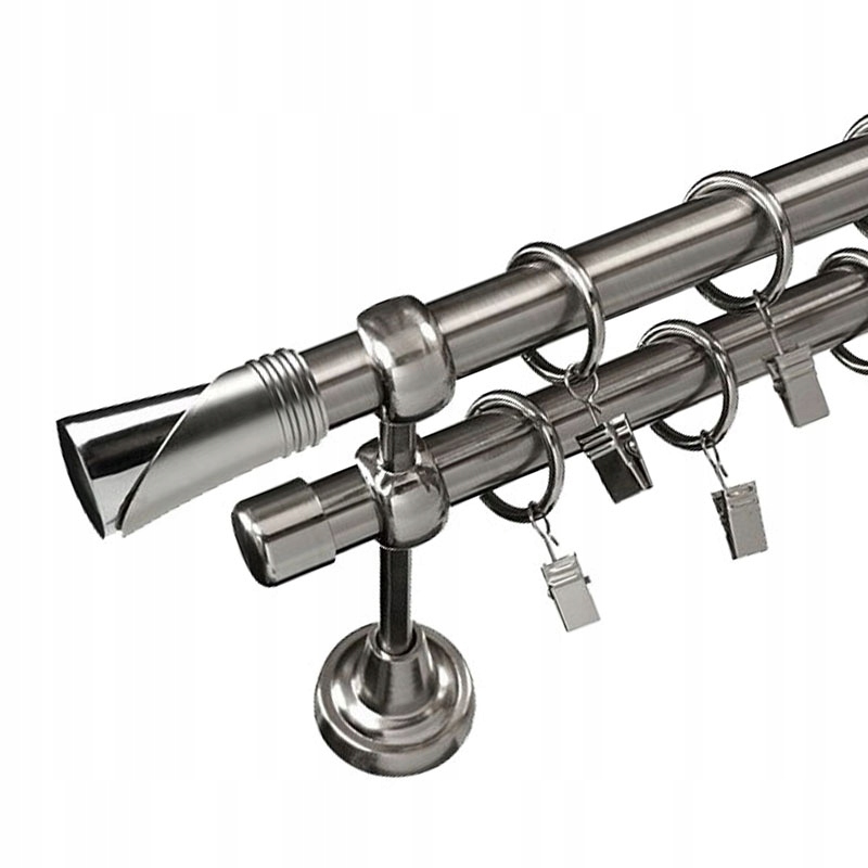 

Karnisz kompletny Srebrny 19+19 mm 170 cm stal
