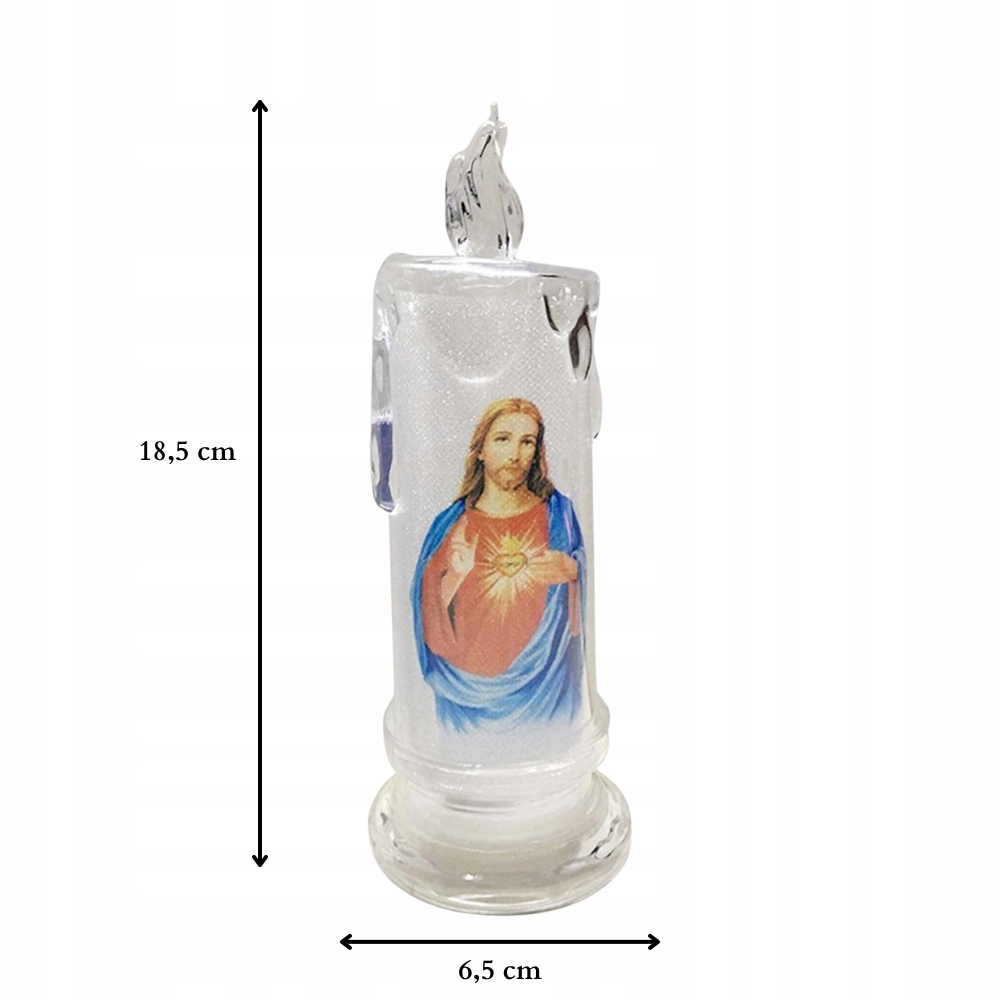 ZNICZ LED 18,5 CM JEZUS MATKA BOSKA JÓZEF SERCE ŚWIECA BATERIE ZESTAW Rodzaj znicz
