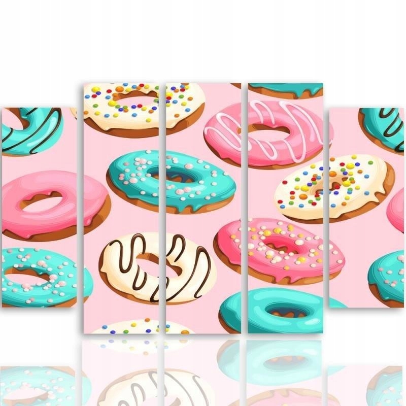 

Obraz 5 Częściowy Donuty Pączki Na Ścianę 300x140