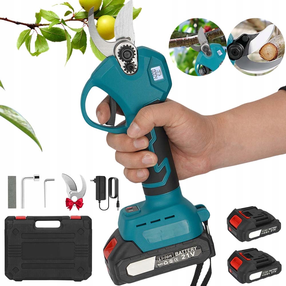 Zahradní nůžky Dvě Baterie Kufr Komplet 1300 Mah