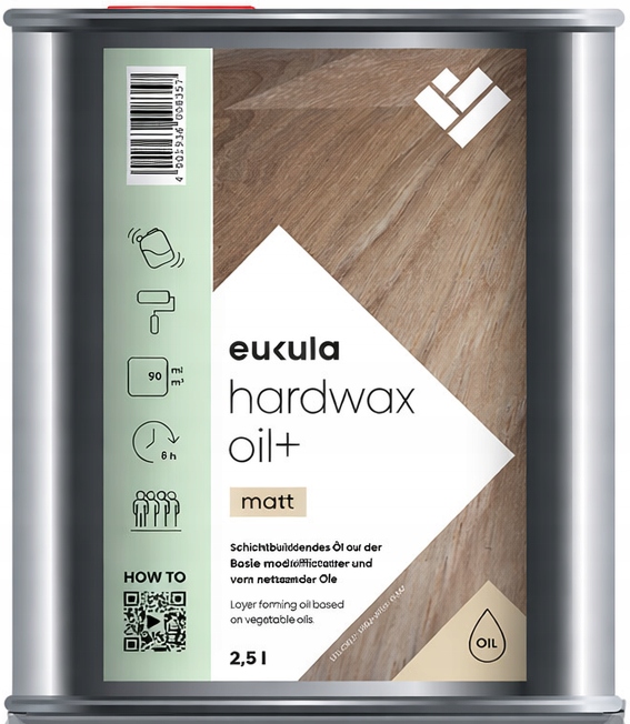 Eukula Hardwax Oil Plus Mat 2,5L olejovosk na dřevo a parkety