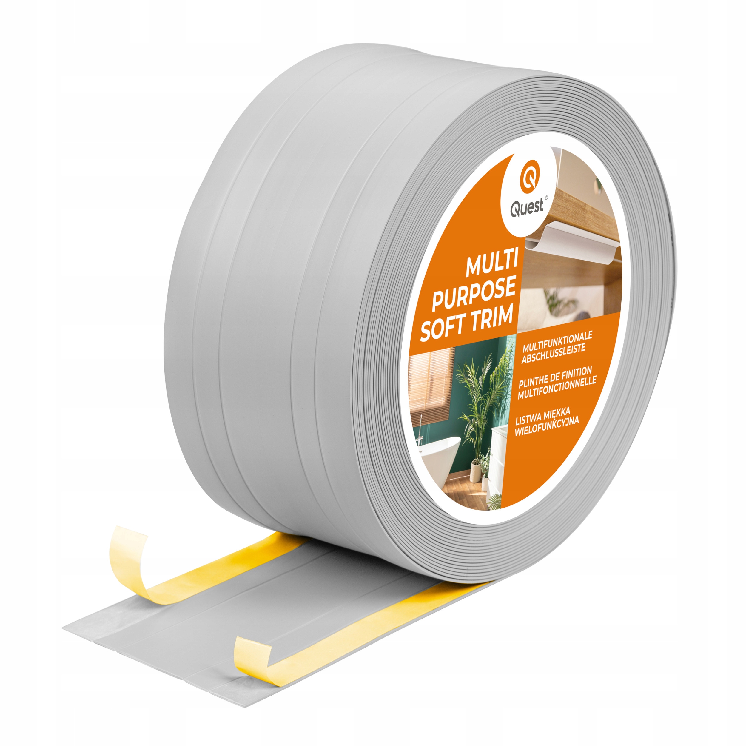Pvc dokončovací lišta 2v1 samolepicí, šedá 110 mm, 10 m, W4