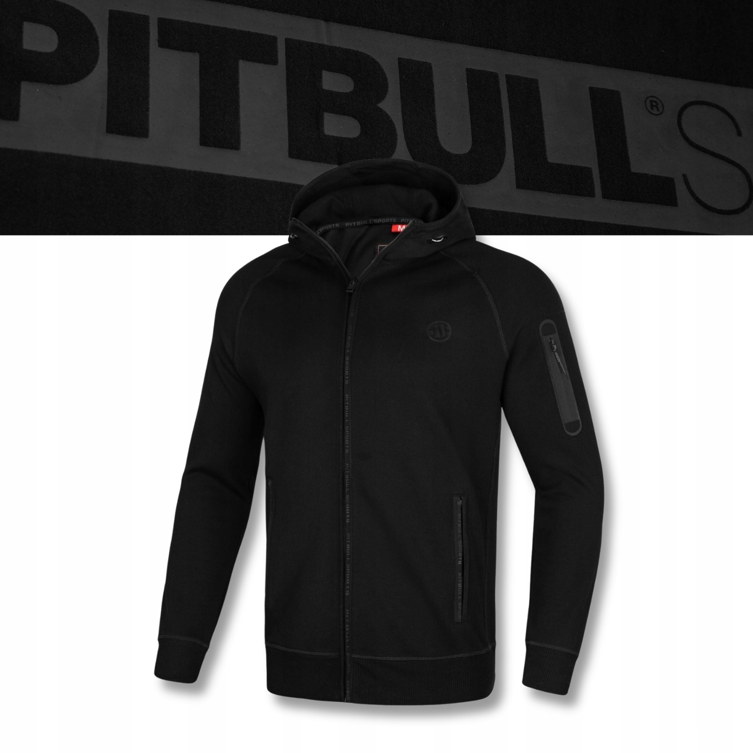 Męska Bluza rozpinana z kapturem Pitbull Sportowa z nadrukiem