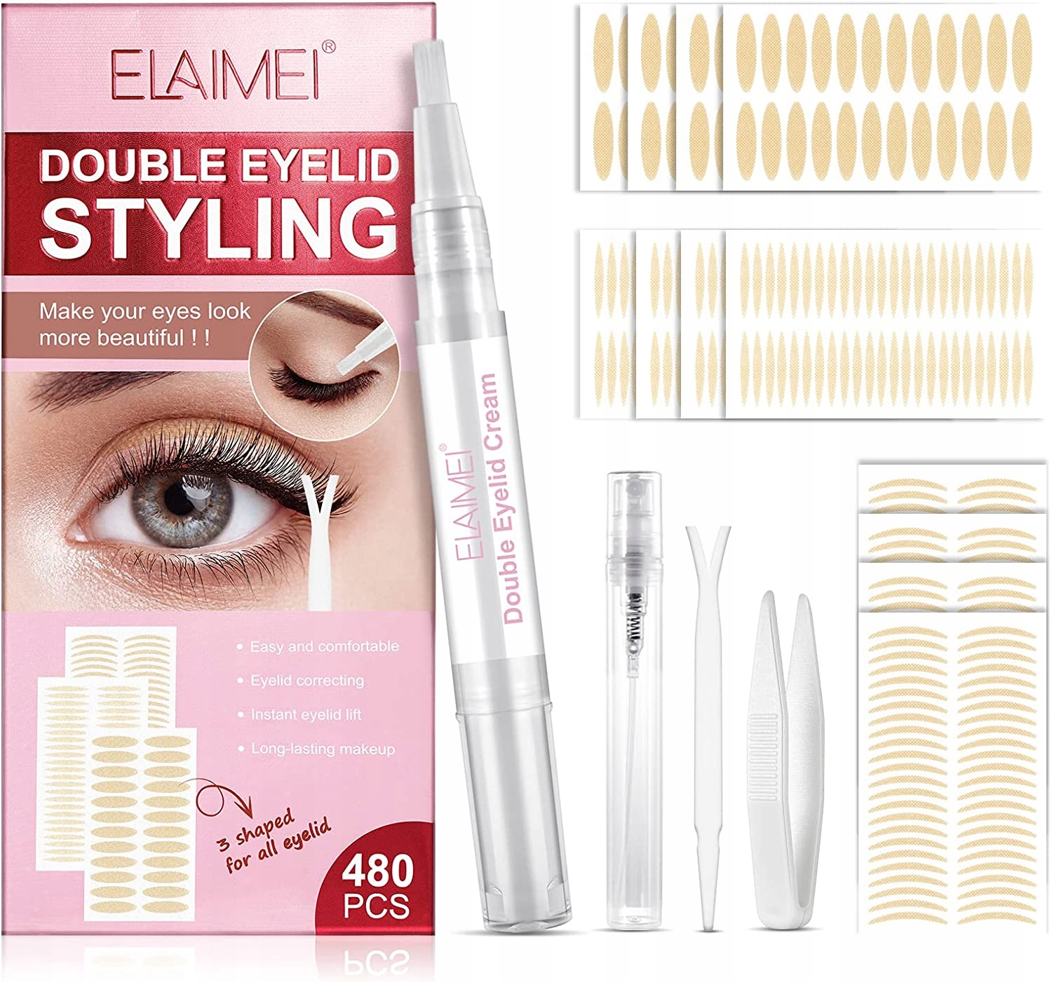 Sada Pásků Na Padající Víčka Pásky S/m/l 480ks