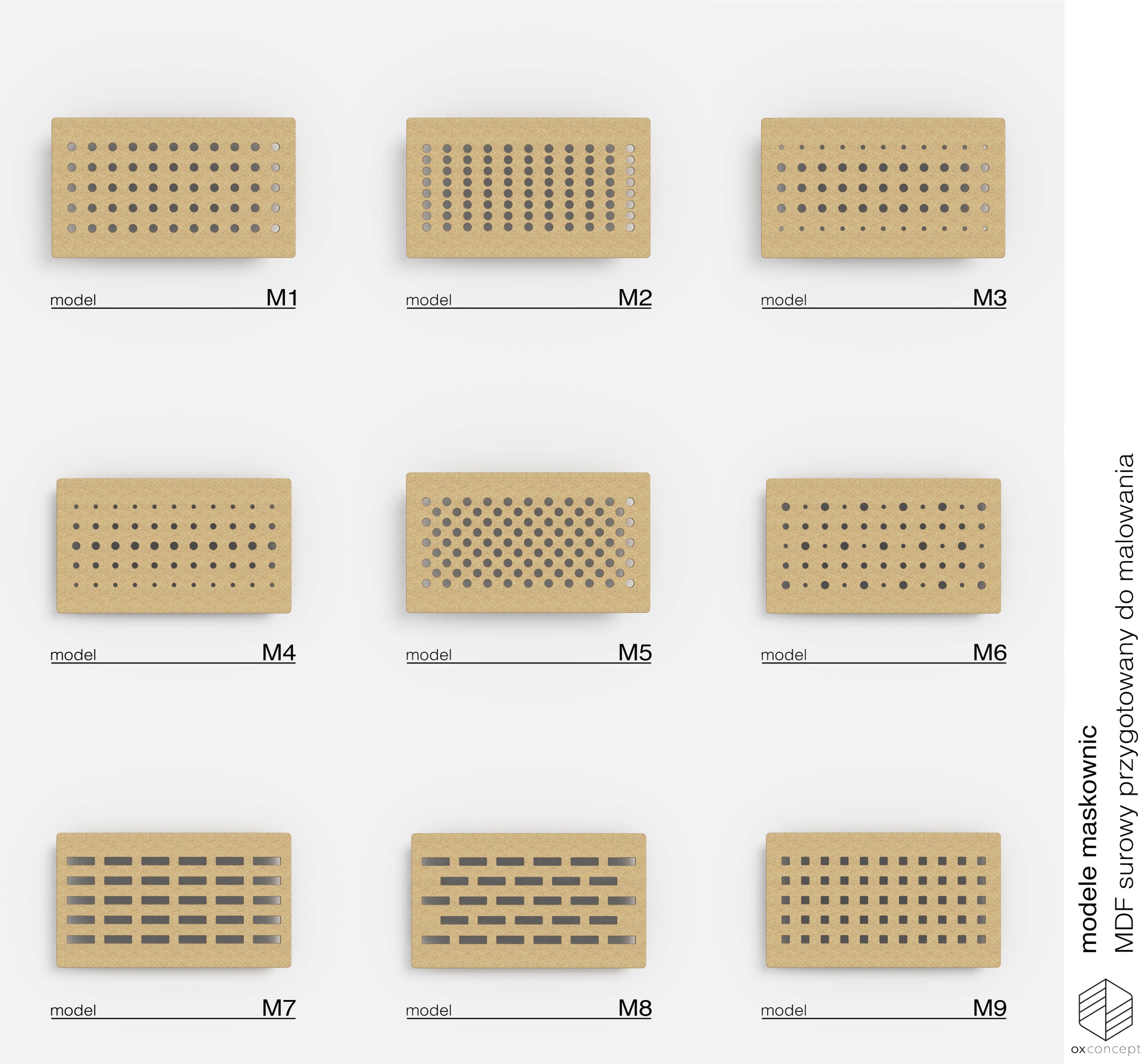 Osłona maskownica grzejnika 68x169cm M9 Surowa Grubość materiału 10 mm