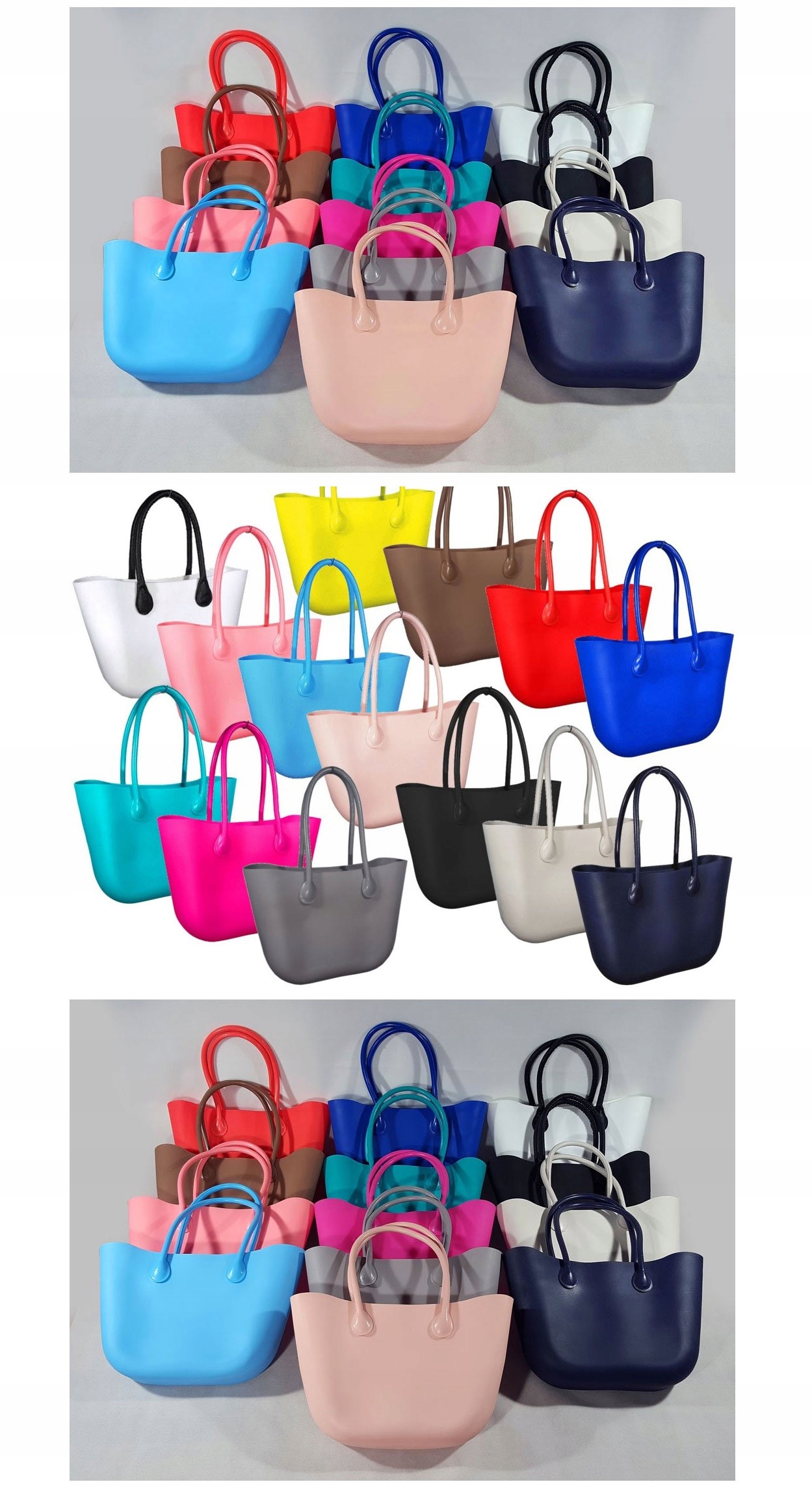 O TORBA GUMOWA HOBO TOREBKA JELLY SHOPPER BAG TGG Wysokość uchwytów 69 cm