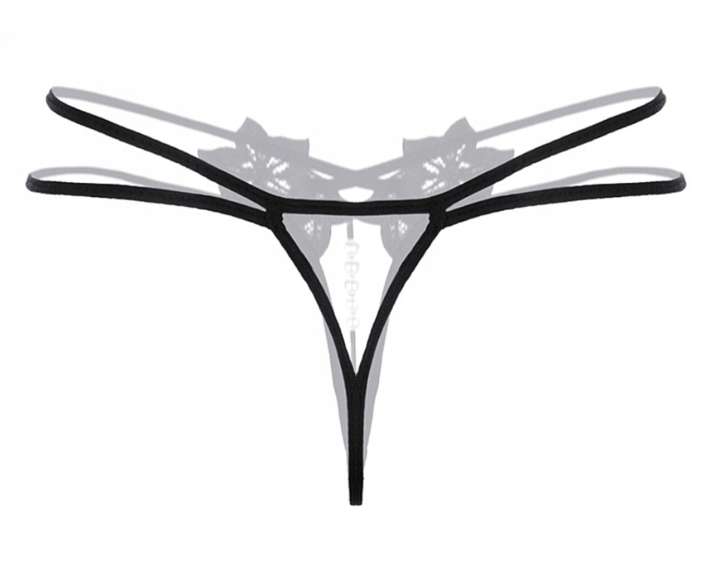 STRINGI CZARNE Z KORALIKAMI STYMULUJĄ Marka Inna marka