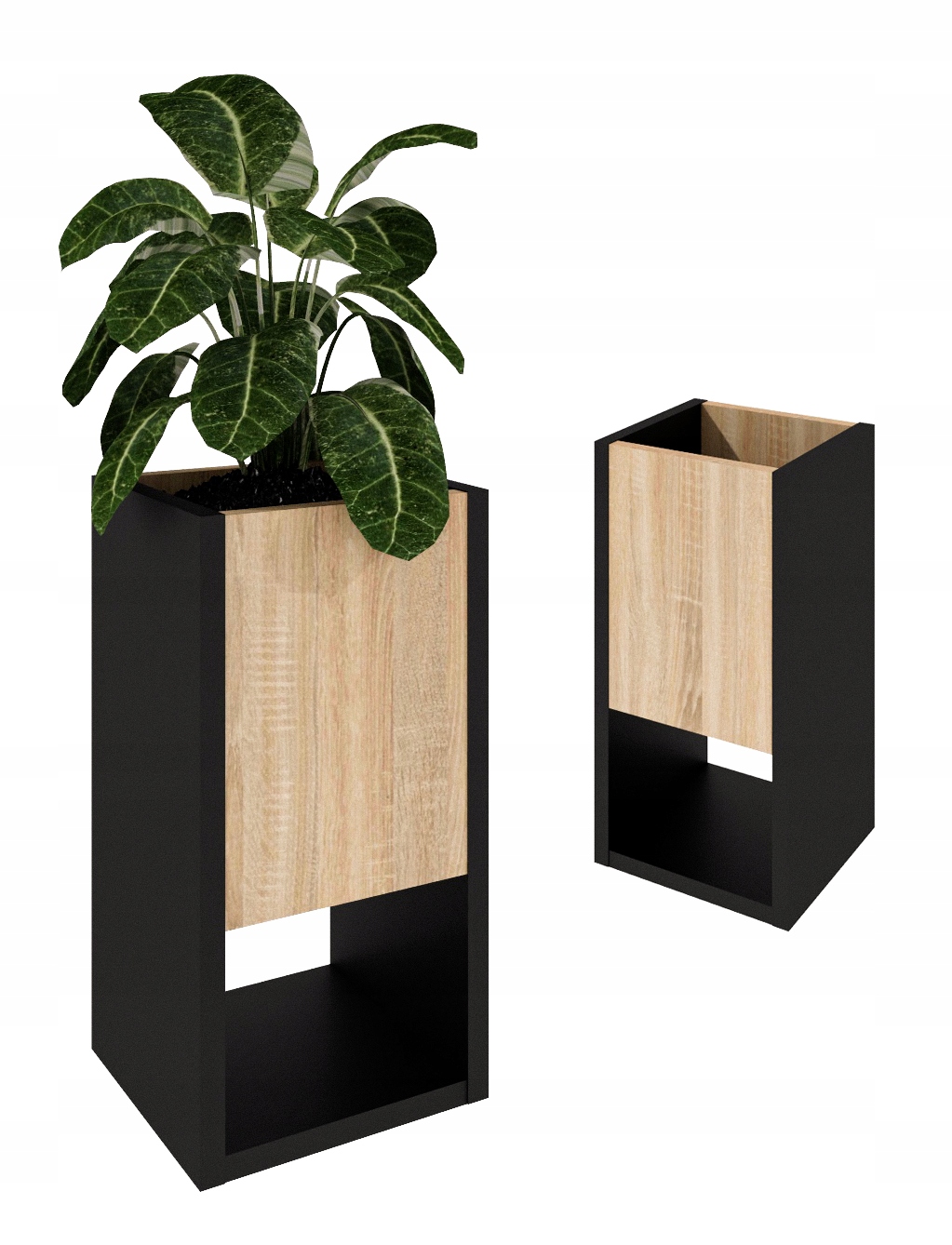 Stojanový květináč na květiny do domu loftový květináč Dub Sonoma