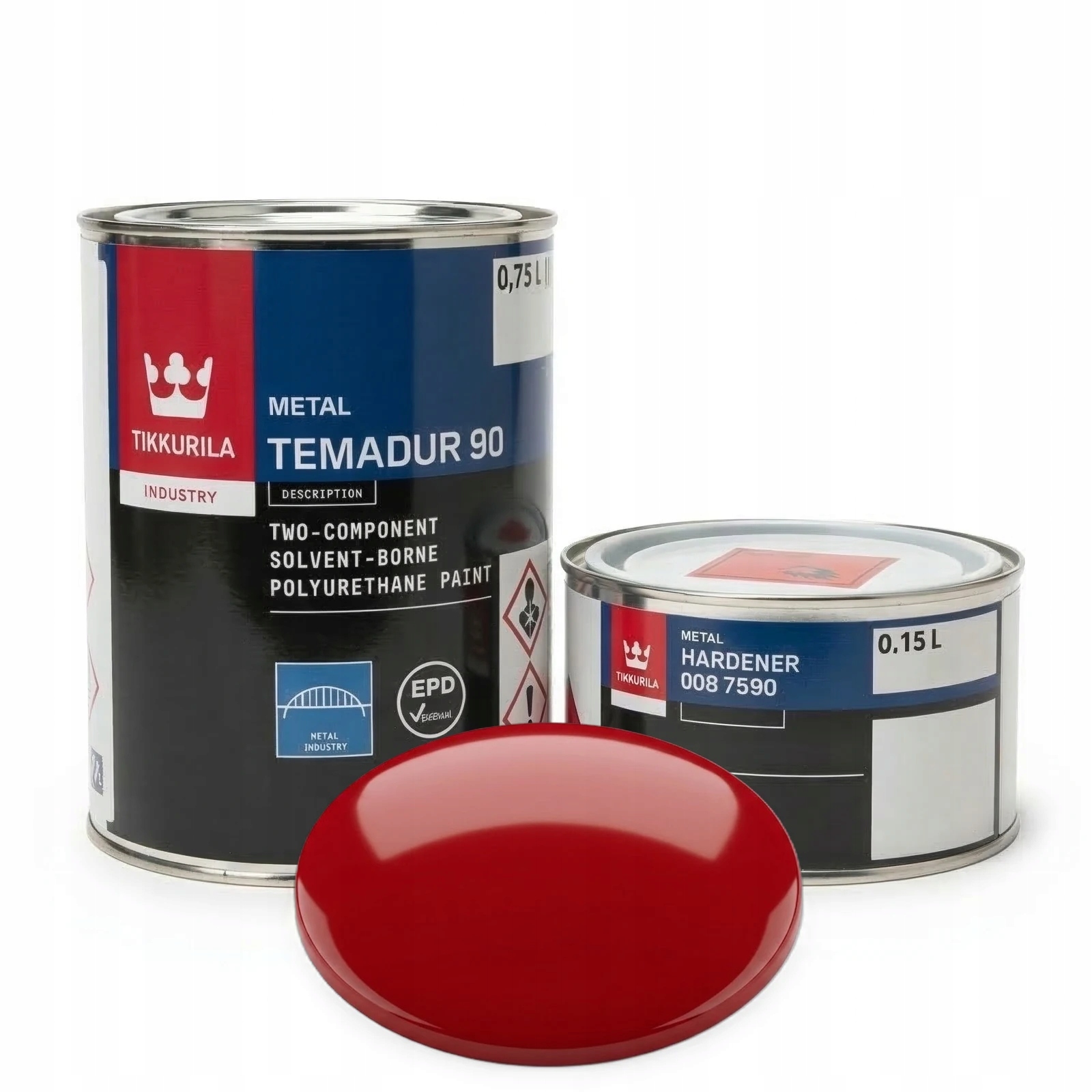 Farba Poliuretanowa Temadur 90 Manitou Czerwona Ładowarki 1L [zestaw]