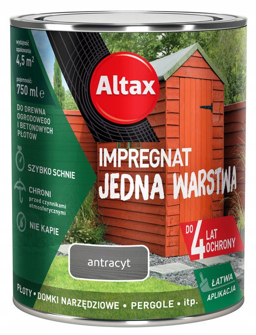 Impregnat do drewna Altax Antracyt 4,5 l