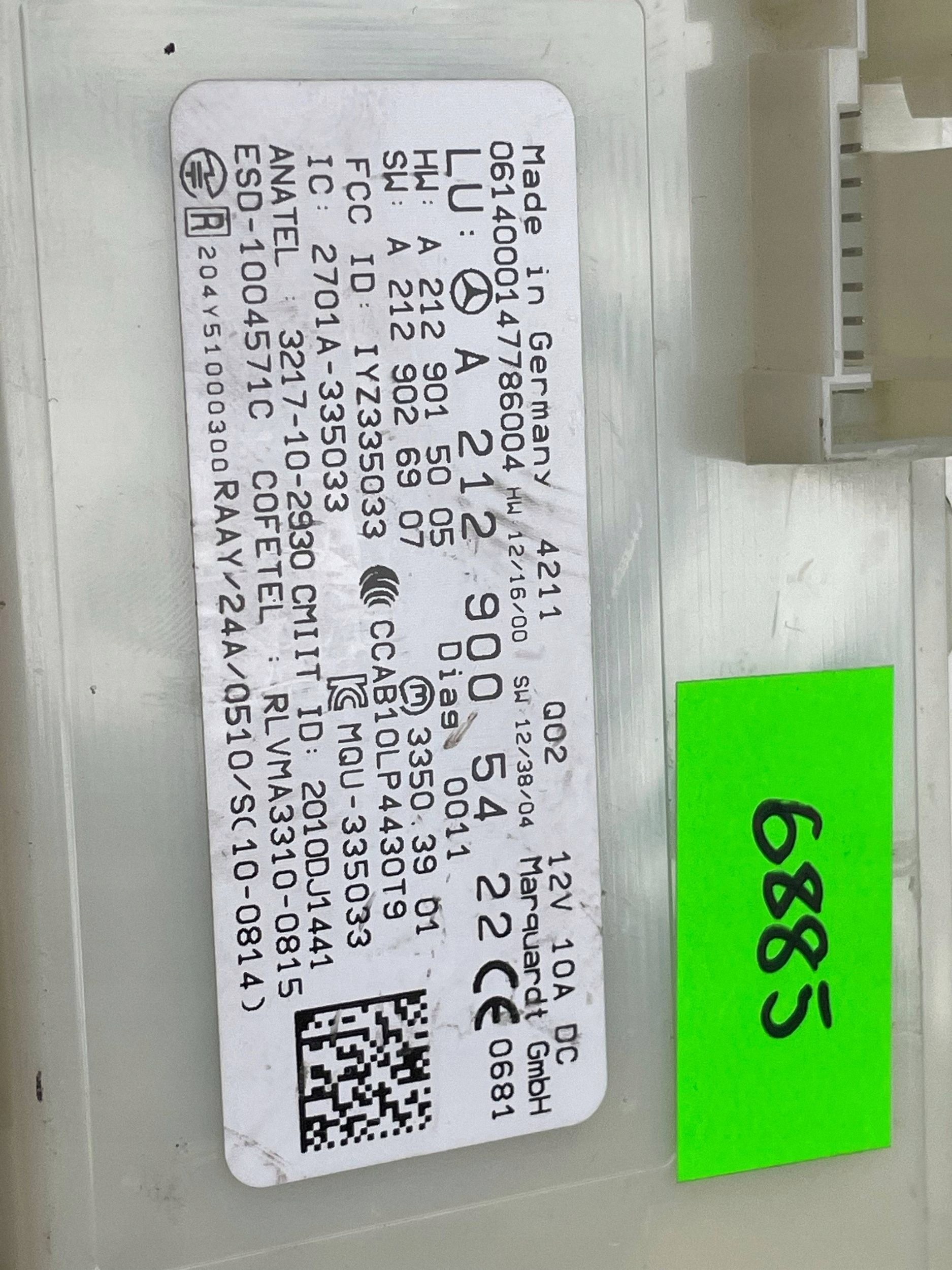 MERCEDES GL II X166 12- control unit module KEYLESS A2129005422 !J