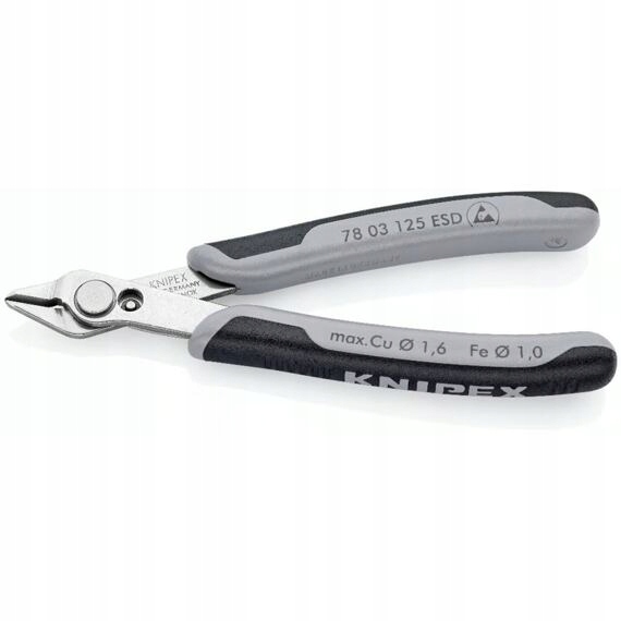 Knipex 7803125ESD kleště štípací boční pro elektroniku Esd, Nerez, elektric