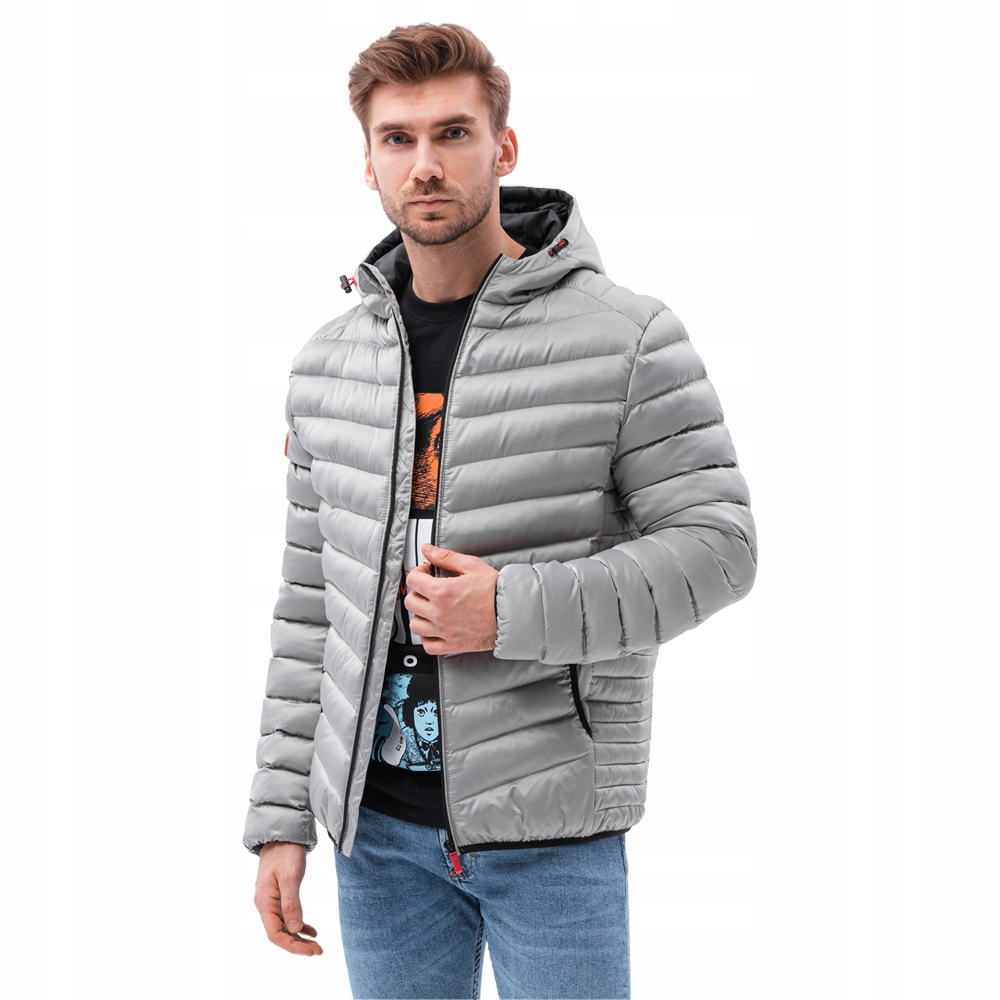 

Kurtka męska przejściowa pikowana C368 szara L