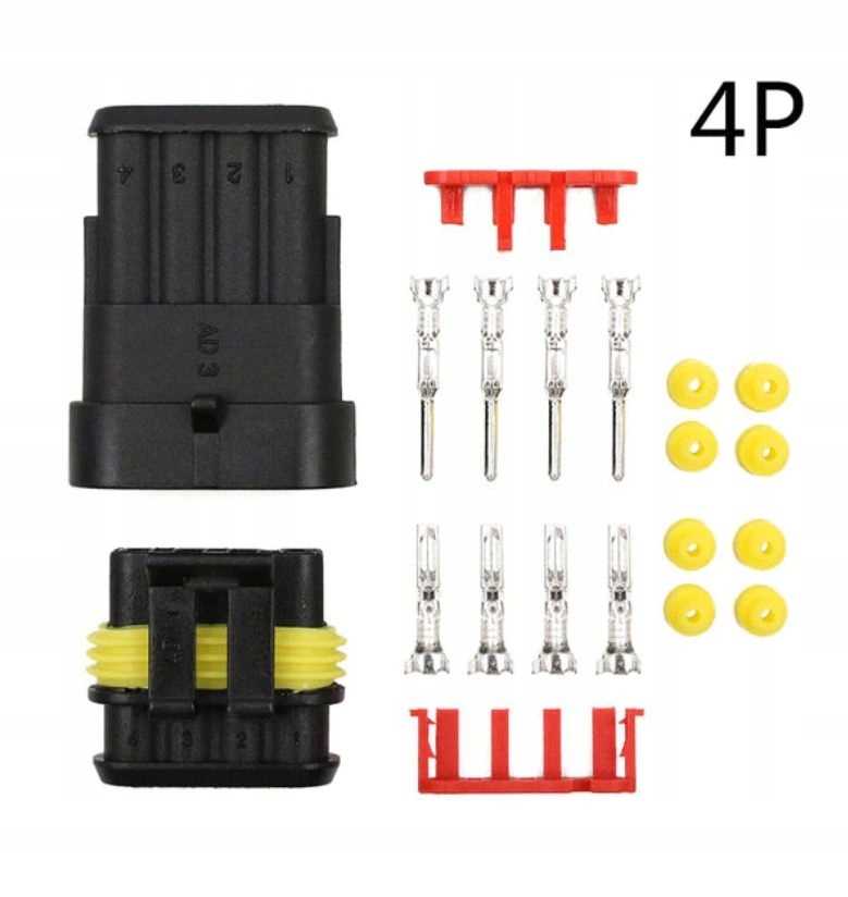 KOSTKA WTYK SUPERSEAL ZŁĄCZE HERMETYCZNE 4 PIN