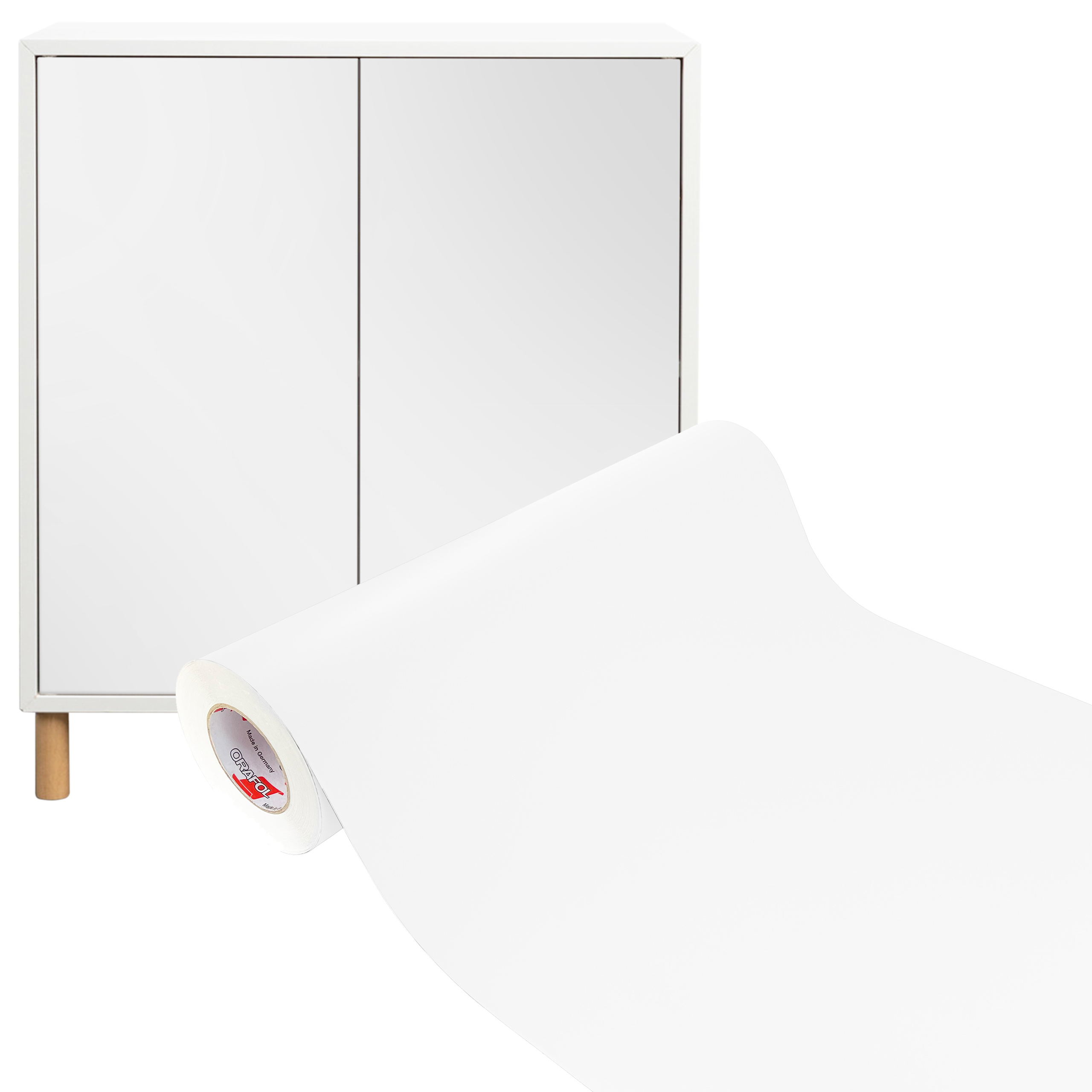 Matná dýha Barva Bílá Fólie Samolepicí na nábytek Dveře 63 cm x 10 m Diy