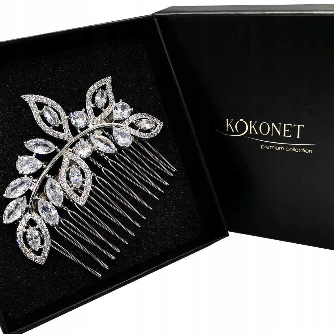 Svatební hřebenek postříbřený Swarovski zirkony