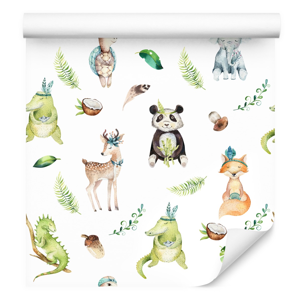 Dětská tapeta Medvídci panda lišky krokodýlí sloni