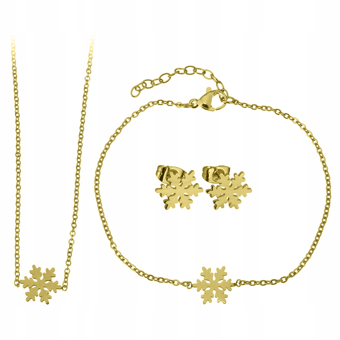 

Złoty Komplet 3W1 Śnieżynka Stal 316L KP20C