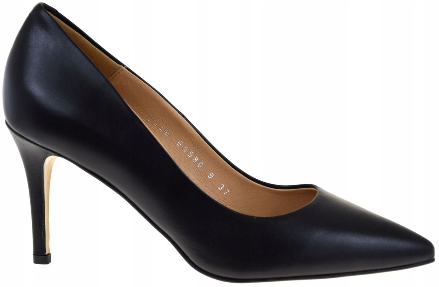 Elegantní dámské kožené lodičky Acord 6156 černé, klasické lodičky VEL.38