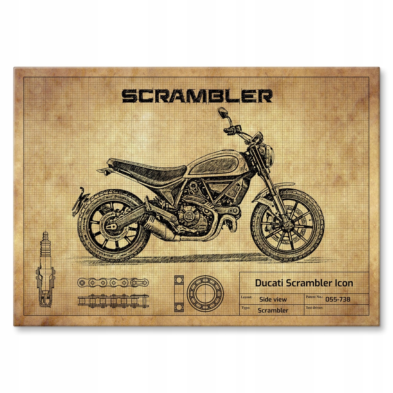 Kovový plakát Ducati Scrambler Icon Dárek 30 x 42 cm