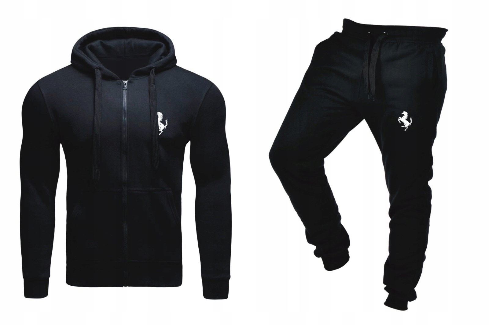 

Komplet Dresowy Dres Ferrari Czarny Rozpinany XL