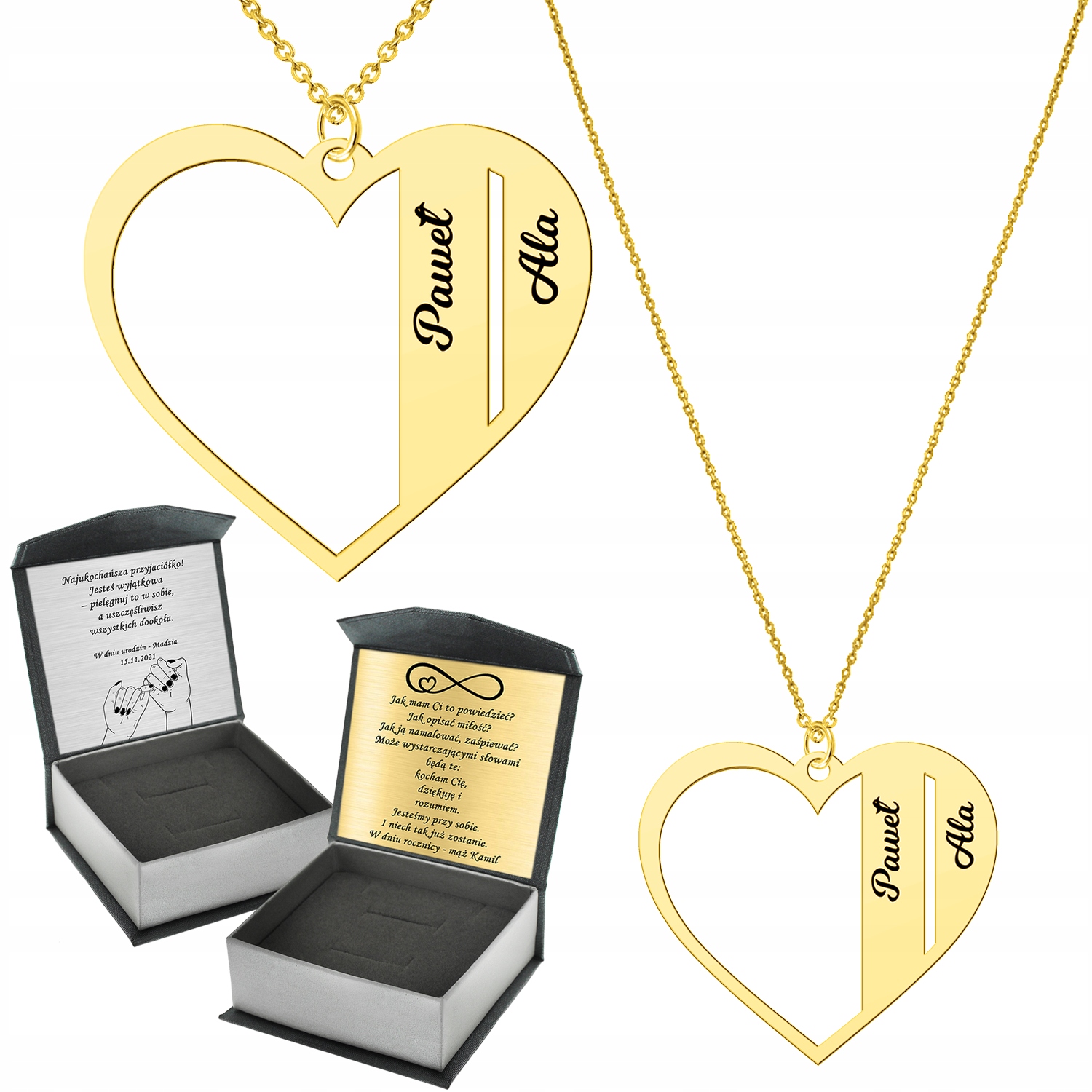 

Naszyjnik Serce Grawer Imiona Dzieci Dla Mamy 925