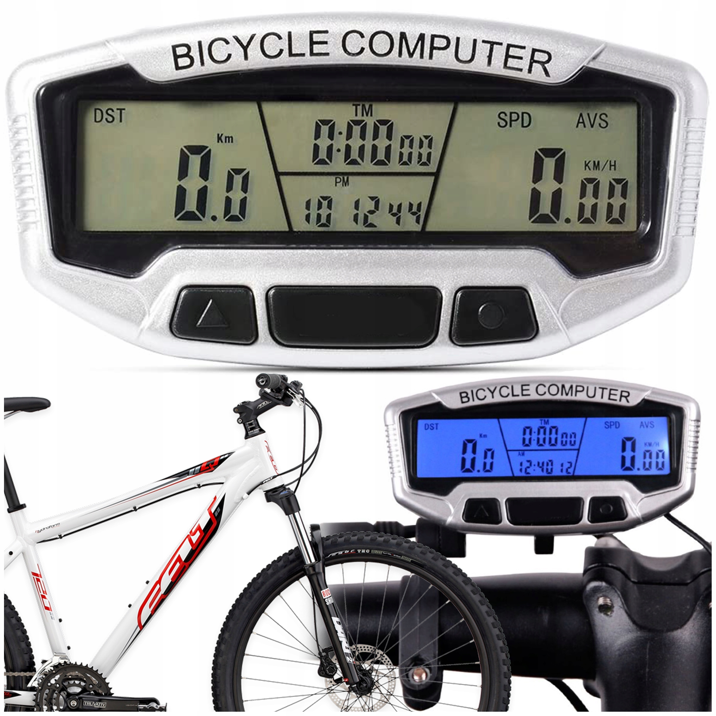 Licznik Rowerowy Przewodowy Lcd Termometr Podświetlenie Wodoodporny