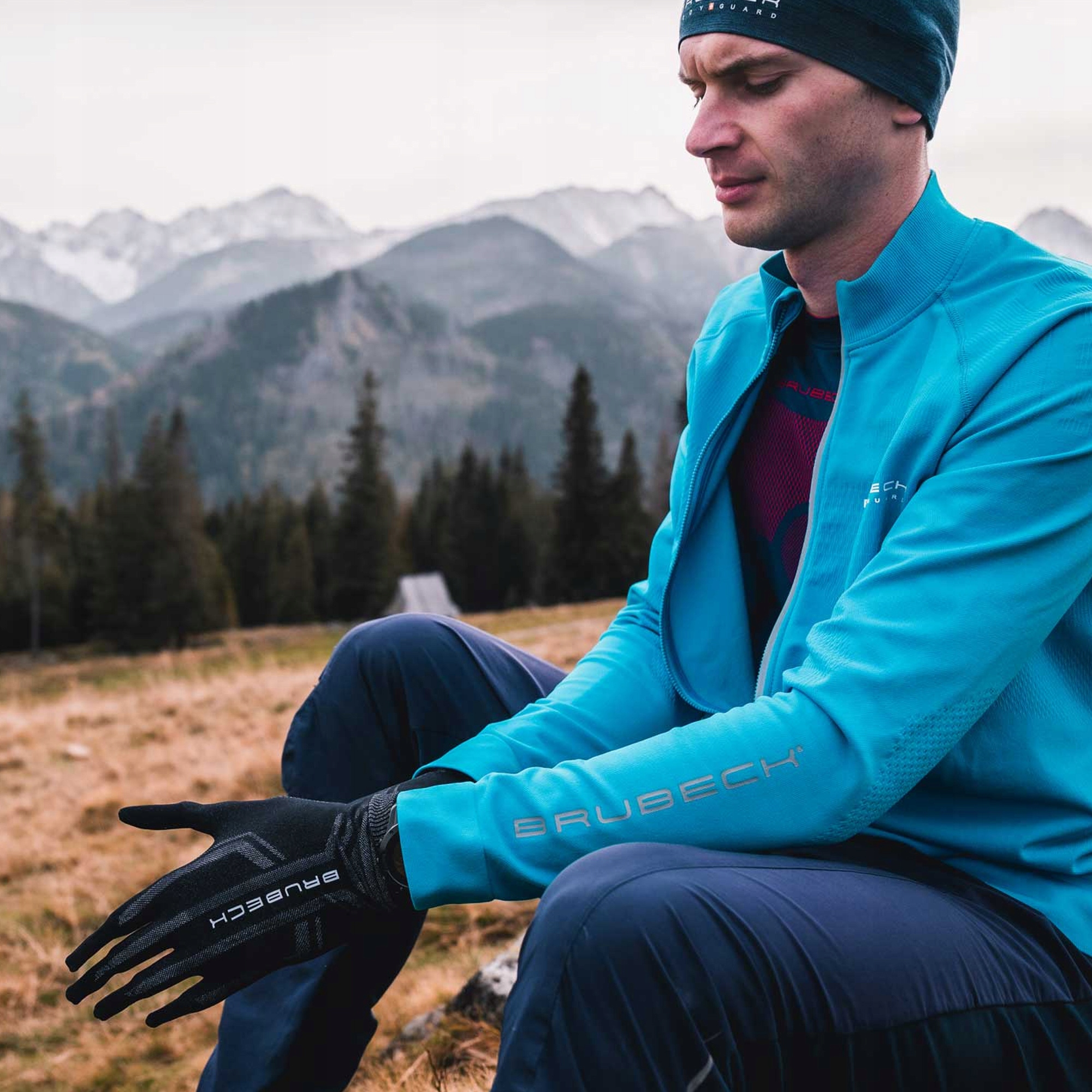 Termoaktywne RĘKAWICZKI DO BIEGANIA BRUBECK sportowe czarne Marka Brubeck