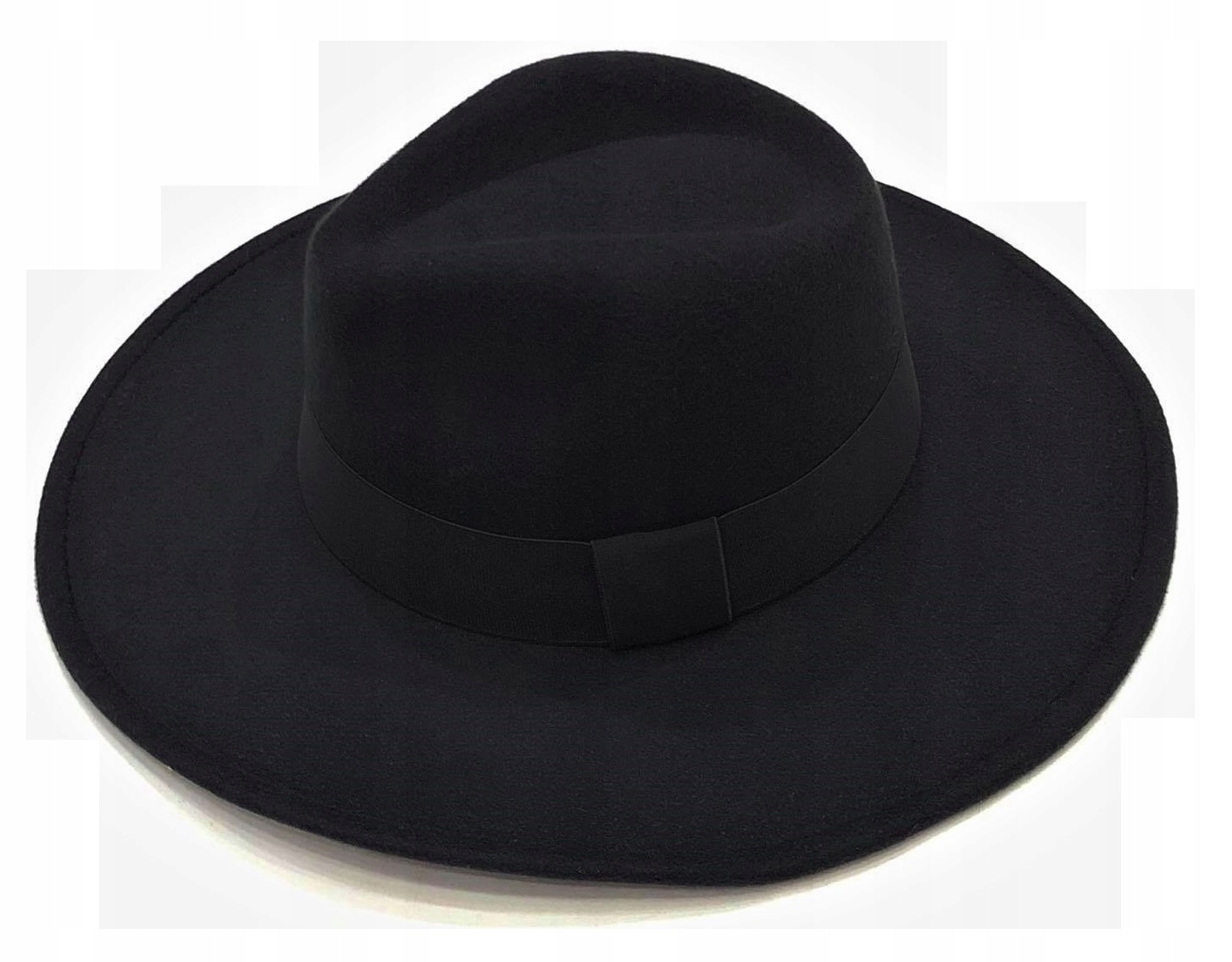 Черная женская шляпа с черной лентой вокруг краев основной ткани other