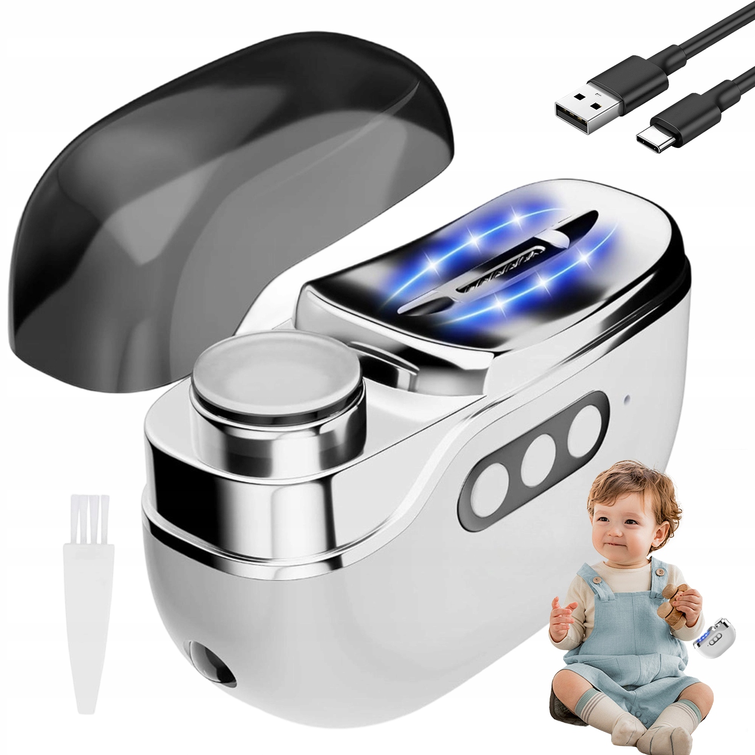 4V1 Elektrické Kleštičky Na Nehty A Bruska Na Leštění Led Uv