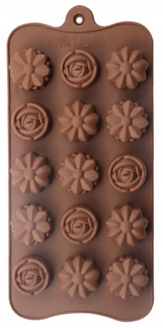 FORMA FOREMKA SILIKONOWA DO CZEKOLADY LODU PRALIN KWIATKI KWIATUSZKI Szerokość produktu 10 cm