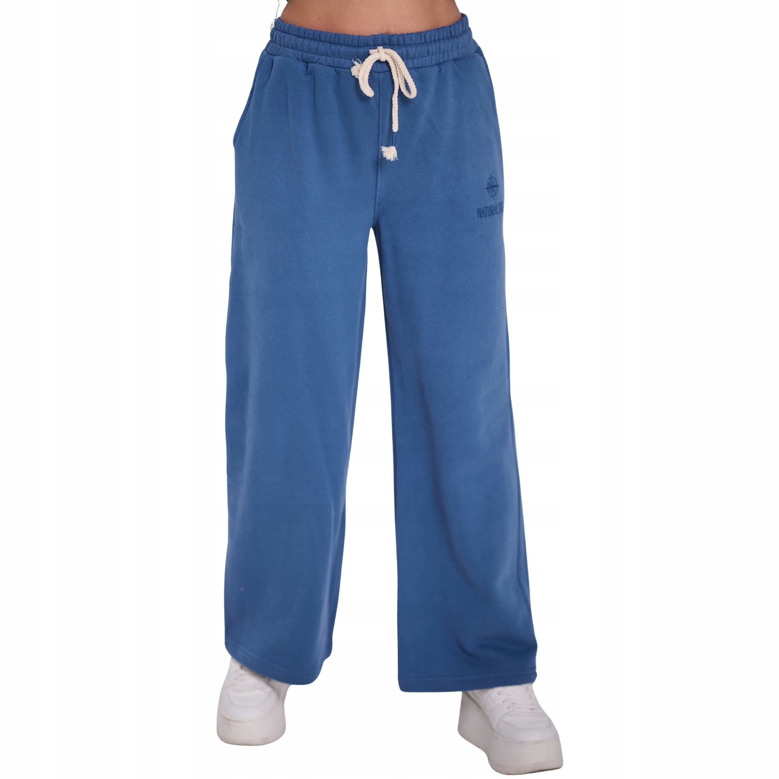 Dámské volné kalhoty teplákovka Baggy široká nohavice Premium tmavě modrá XL/XXL