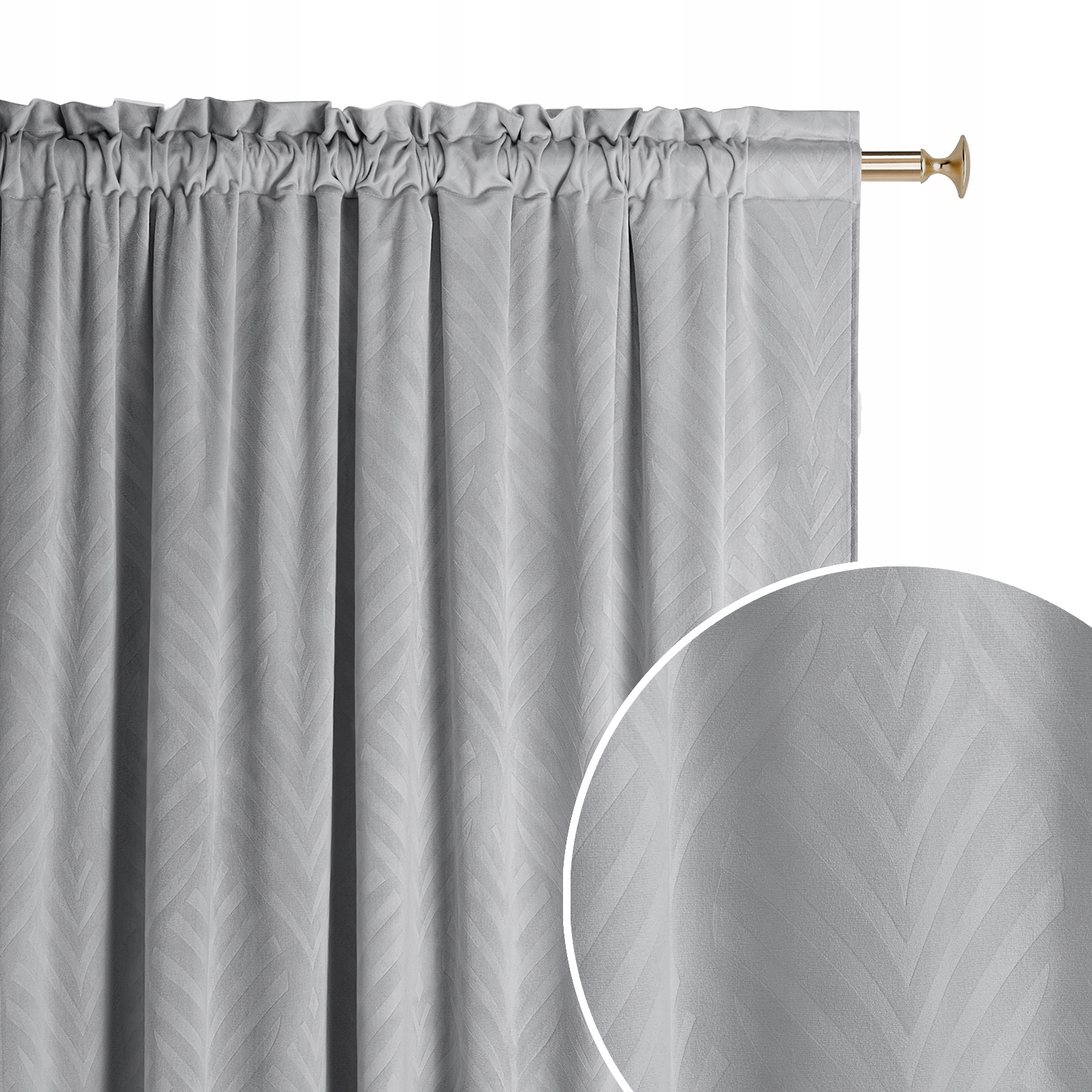 

Zasłona welur velvet na żabki Leafly 140x250 szara