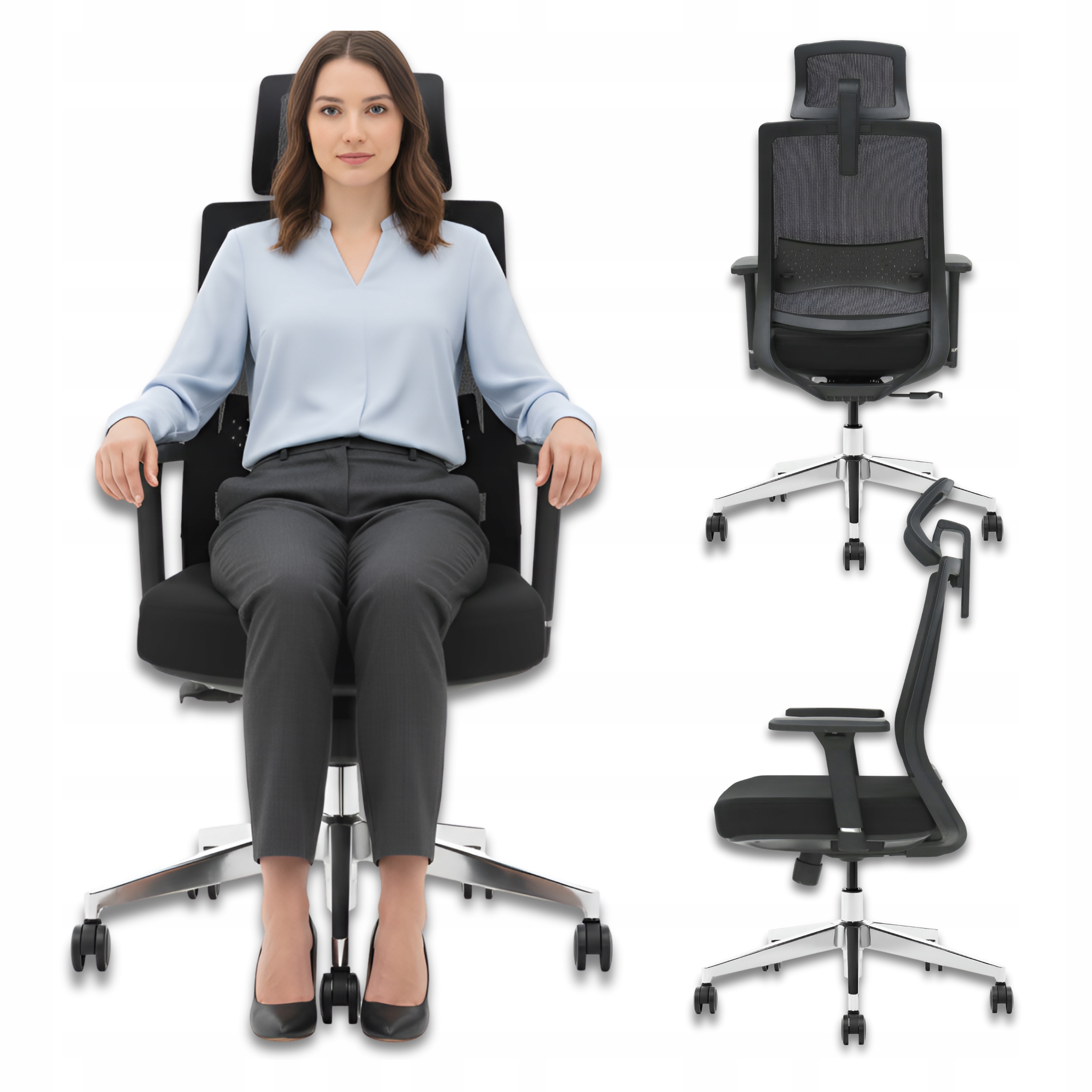 Kancelárska herná Stolička Kancelárska Stolička Chrómovaná oceľ Regulácia do 150 kg