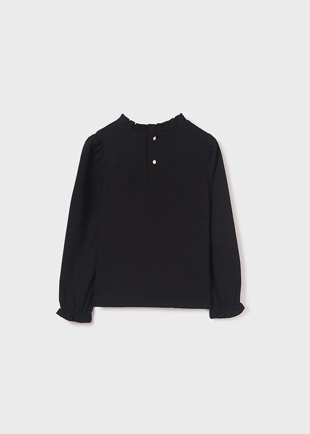 Półgolf Mayoral Abel&Lula 5651 bluzka brokat czarny falbanka 128 cm Wiek dziecka 8 lat +